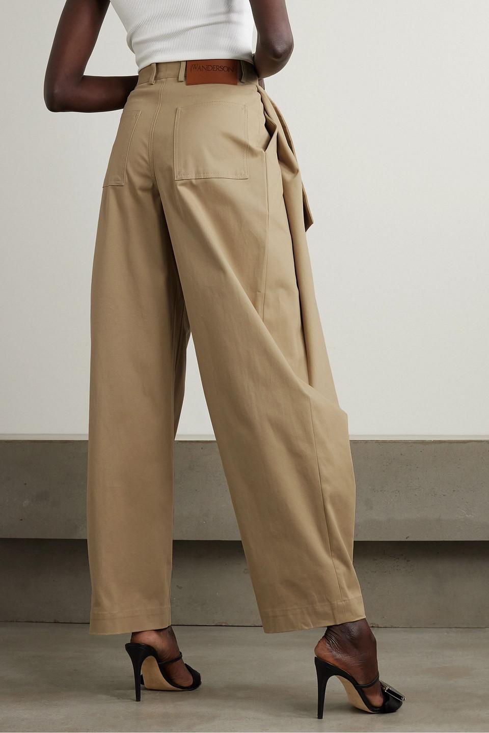 JW Anderson Kite Draped Cotton-blend Twill Tapered Pants in