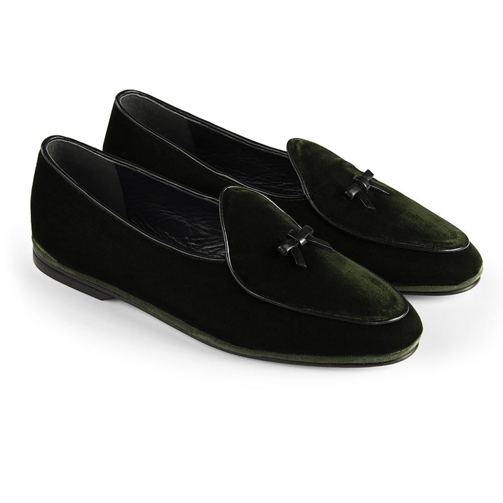 dark green loafers