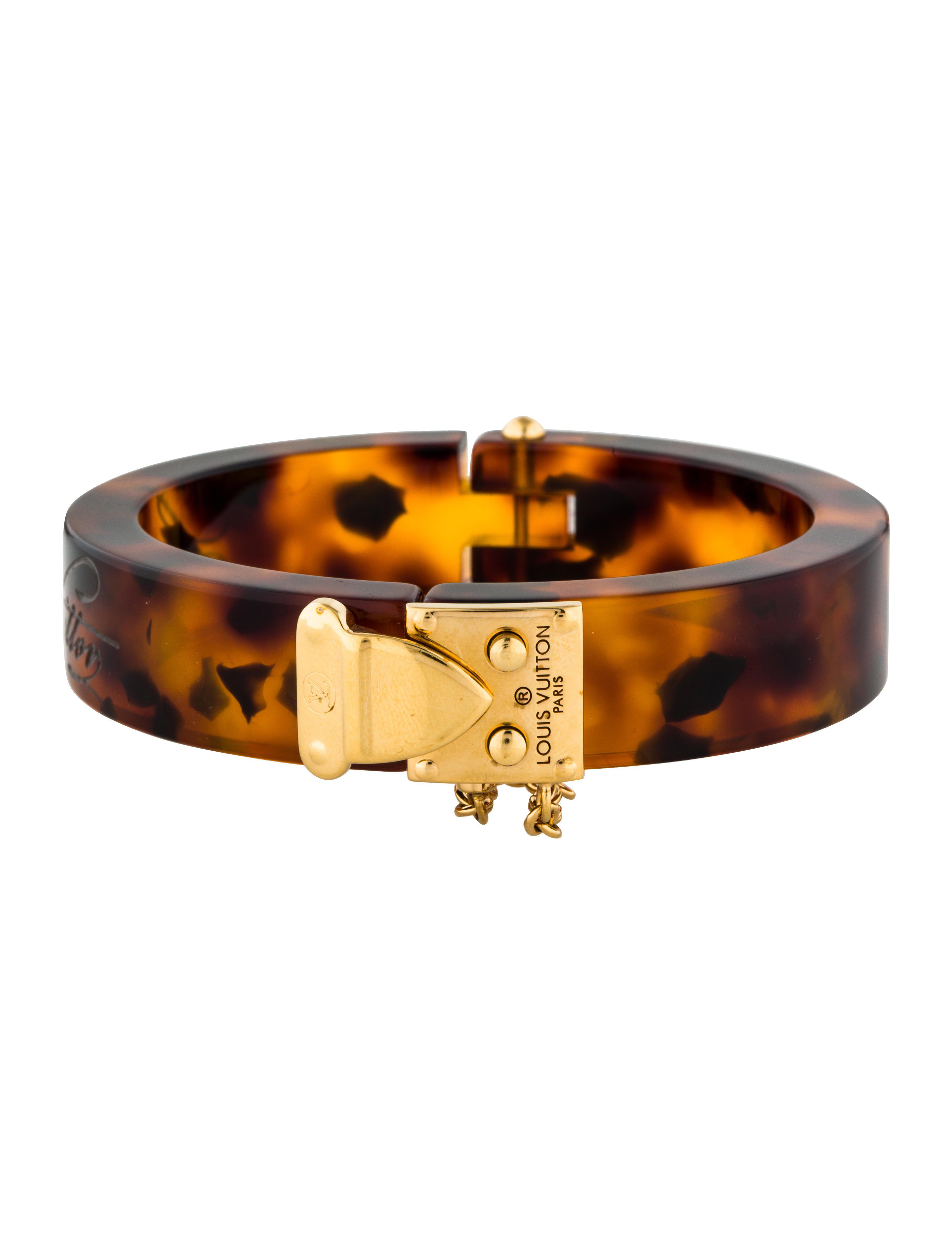 Lyst - Louis Vuitton Ecaille Resin Lock Me Bracelet Gold in Metallic