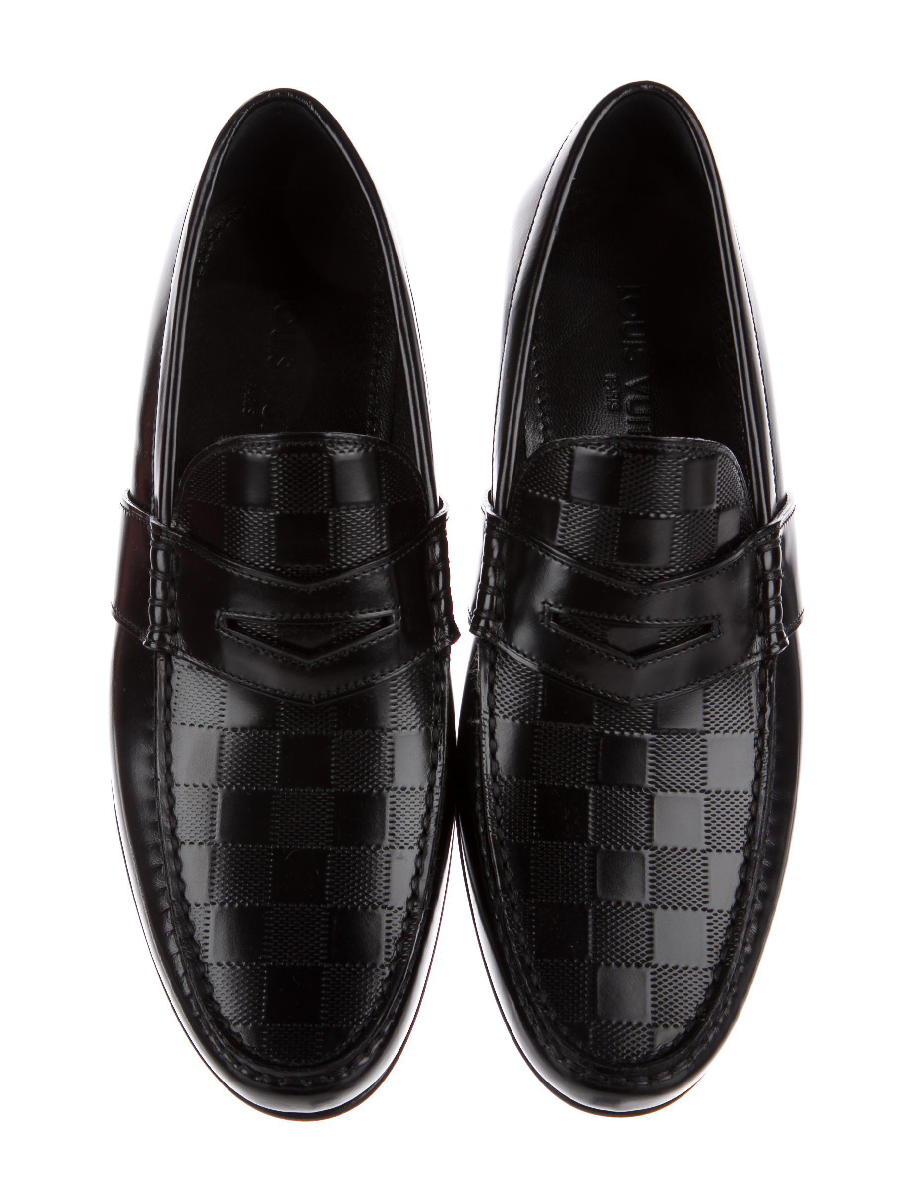 Lyst - Louis Vuitton Damier Penny Loafers W/ Tags in Black for Men