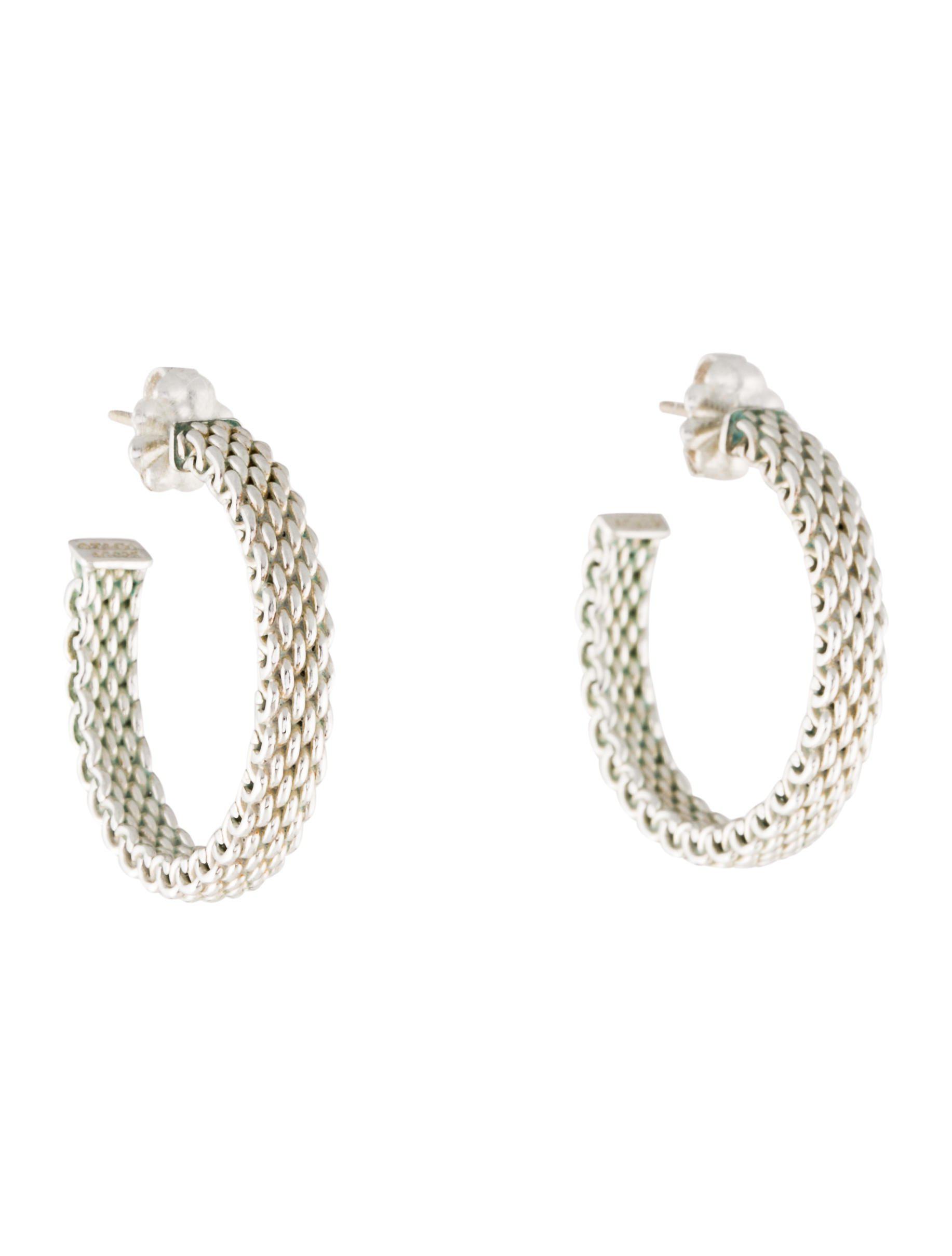 Lyst Tiffany Co Somerset Hoop Earrings Silver In Metallic Tiffany Co Women S Metallic Somerset Hoop Earrings Silver