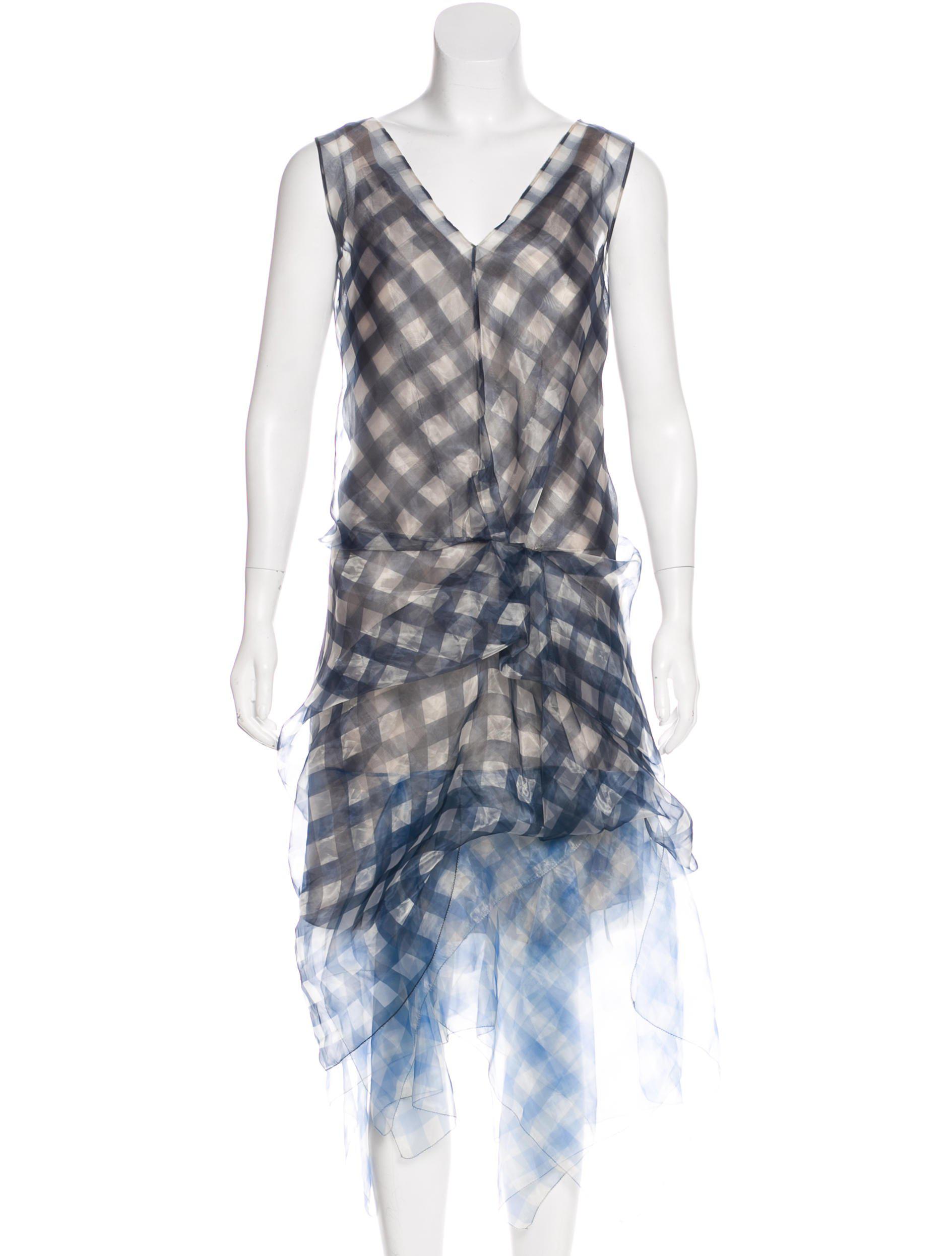 Lyst Marc Jacobs Gingham Silk Organza Dress Multicolor Gallery
