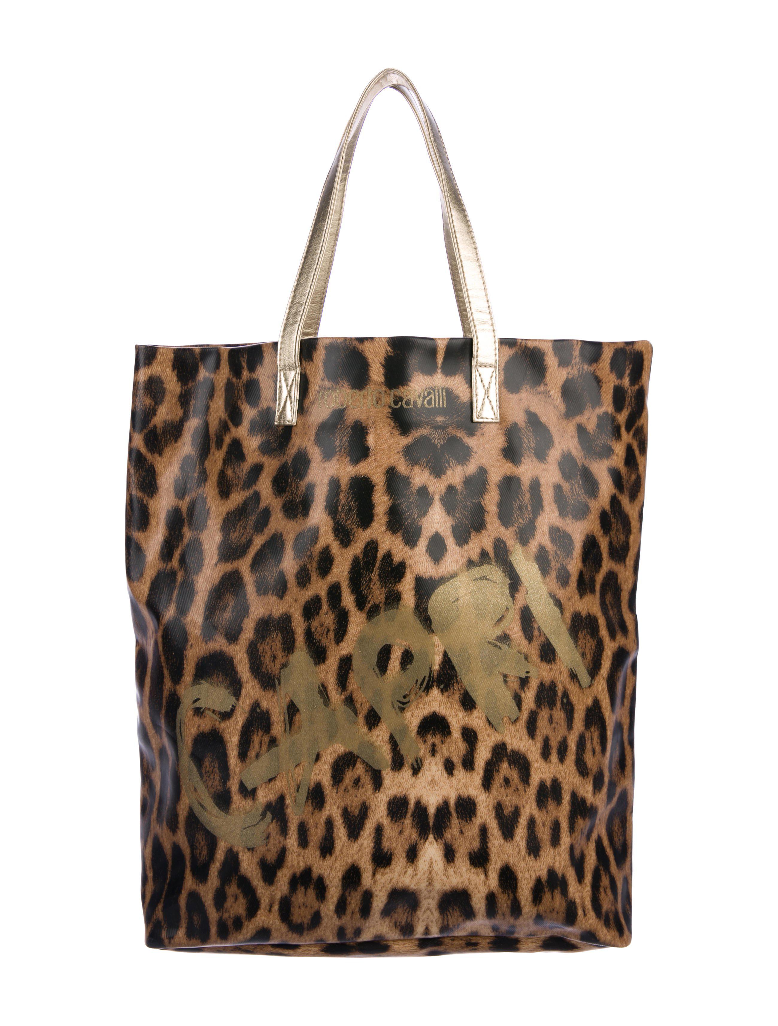 Lyst Roberto Cavalli Leopard Beach Tote Tan In Metallic Roberto Cavalli Women S Metallic Leopard Beach Tote Tan