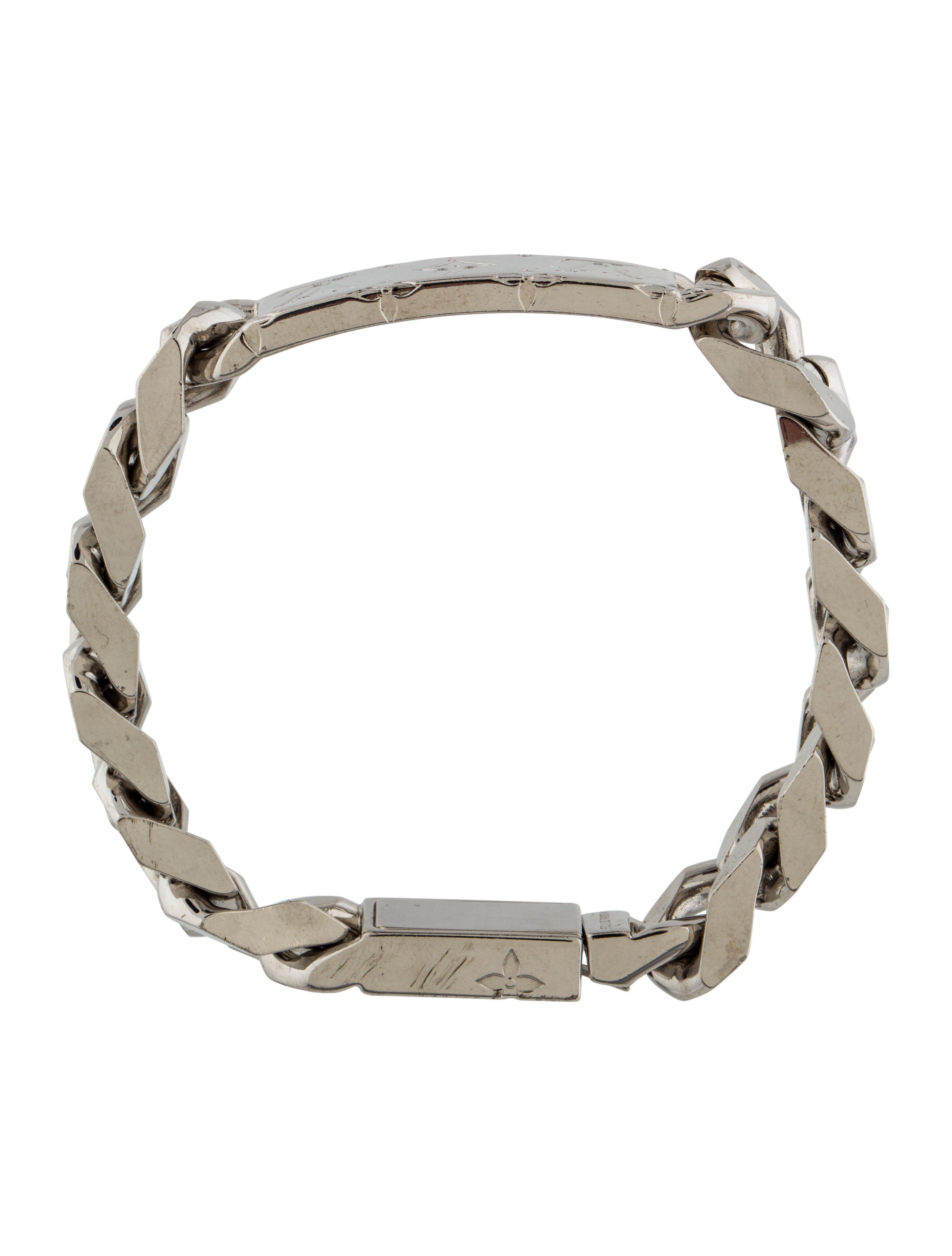 Lyst Louis Vuitton Monogram Chain Bracelet Silver In Metallic For Men Gallery