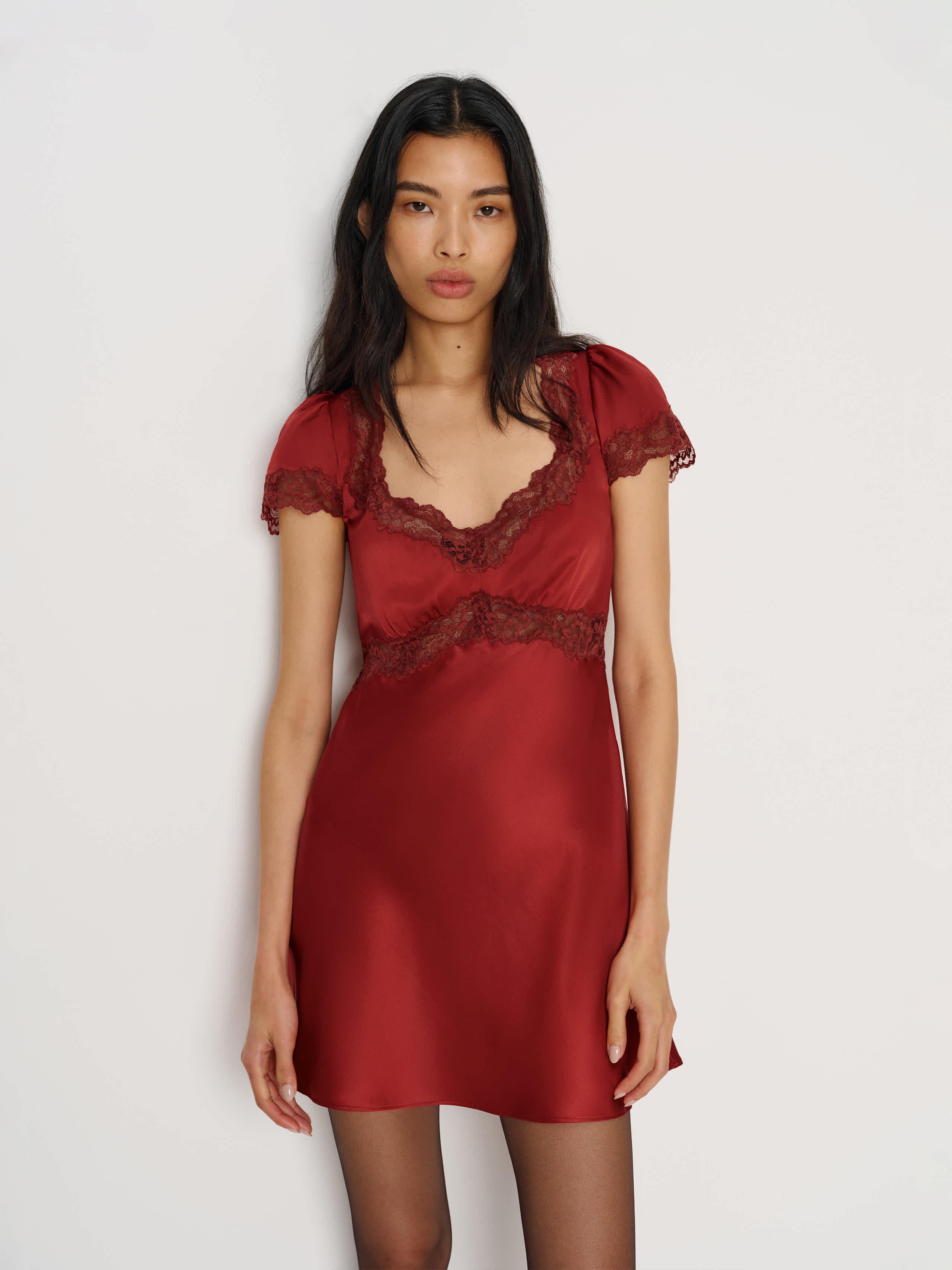 reformation romi silk dress Reformation Romi Silk Dress - Almond