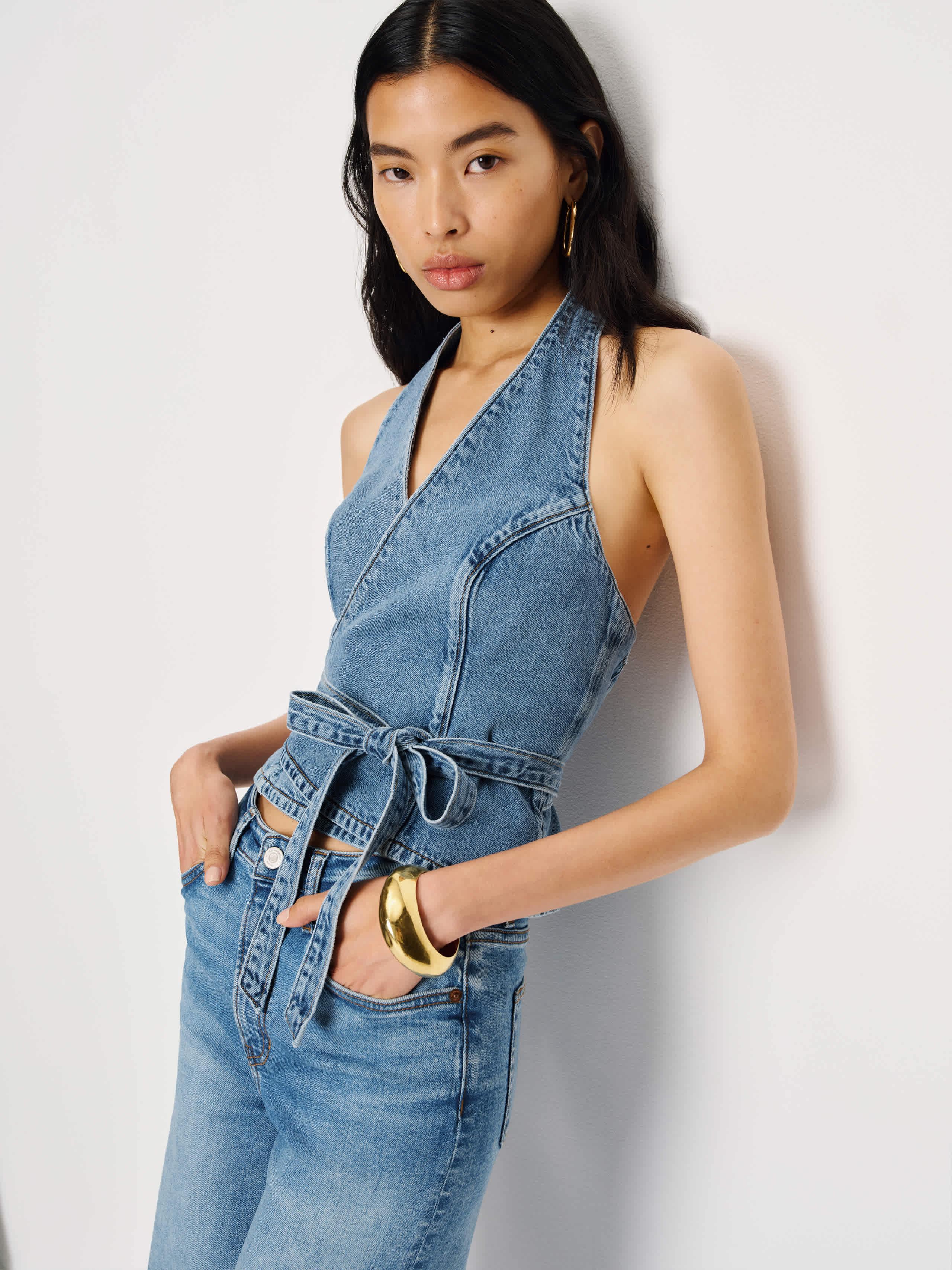 Reformation リフォーメーション ルシンダ デニム トップ Reformation Lucinda Denim Top | Pickle