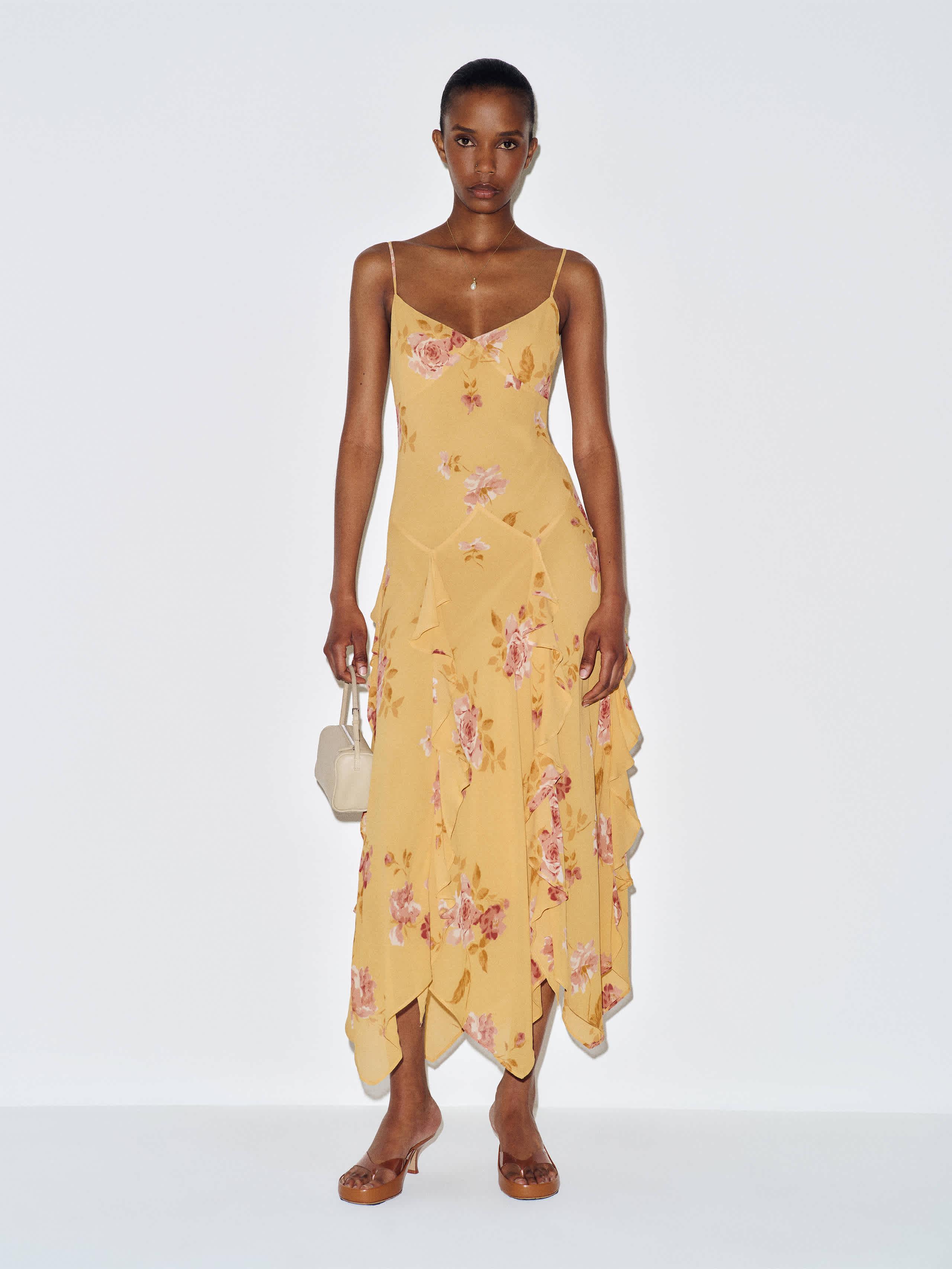 reformation maxi dresses Long - Sustainable Dresses Dainty cap sleeves Reformation Gray Aara Maxi Dress