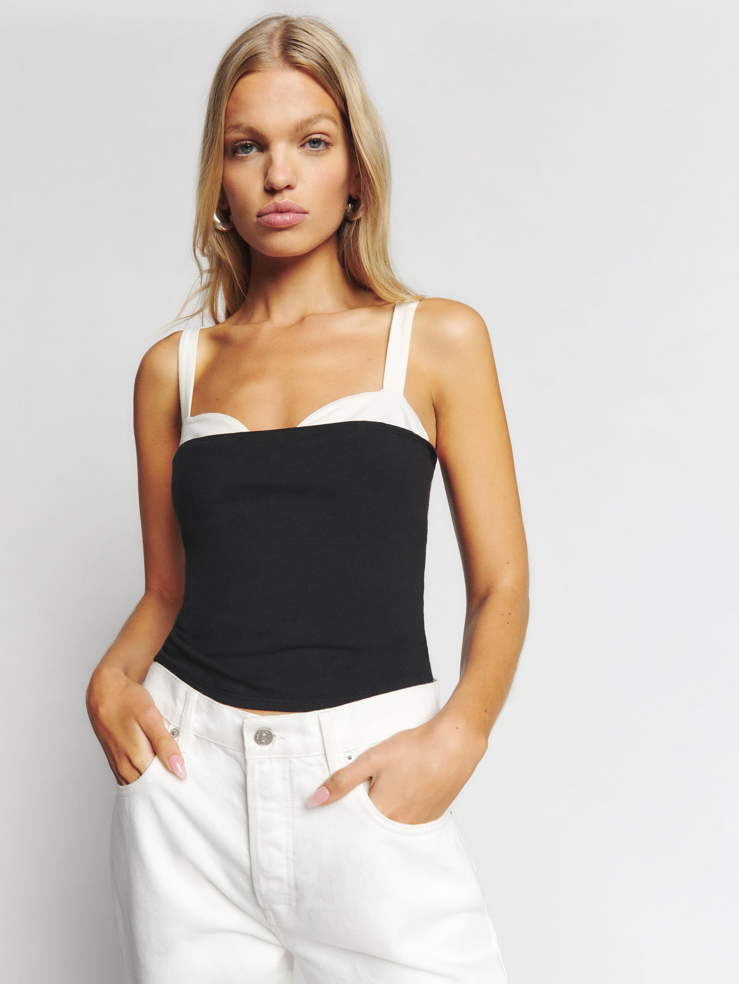 Reformation Harlan Knit Top in Black | Lyst