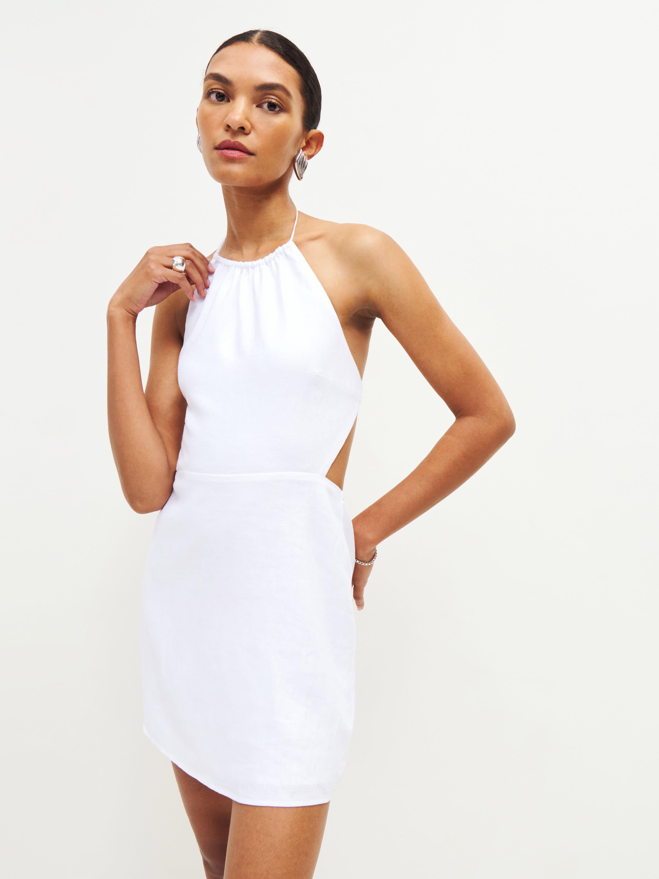 Reformation Mabli Linen Dress in White Lyst