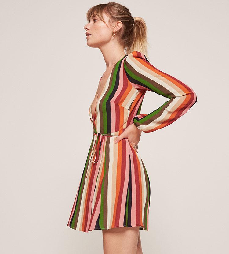 reformation rainbow dress