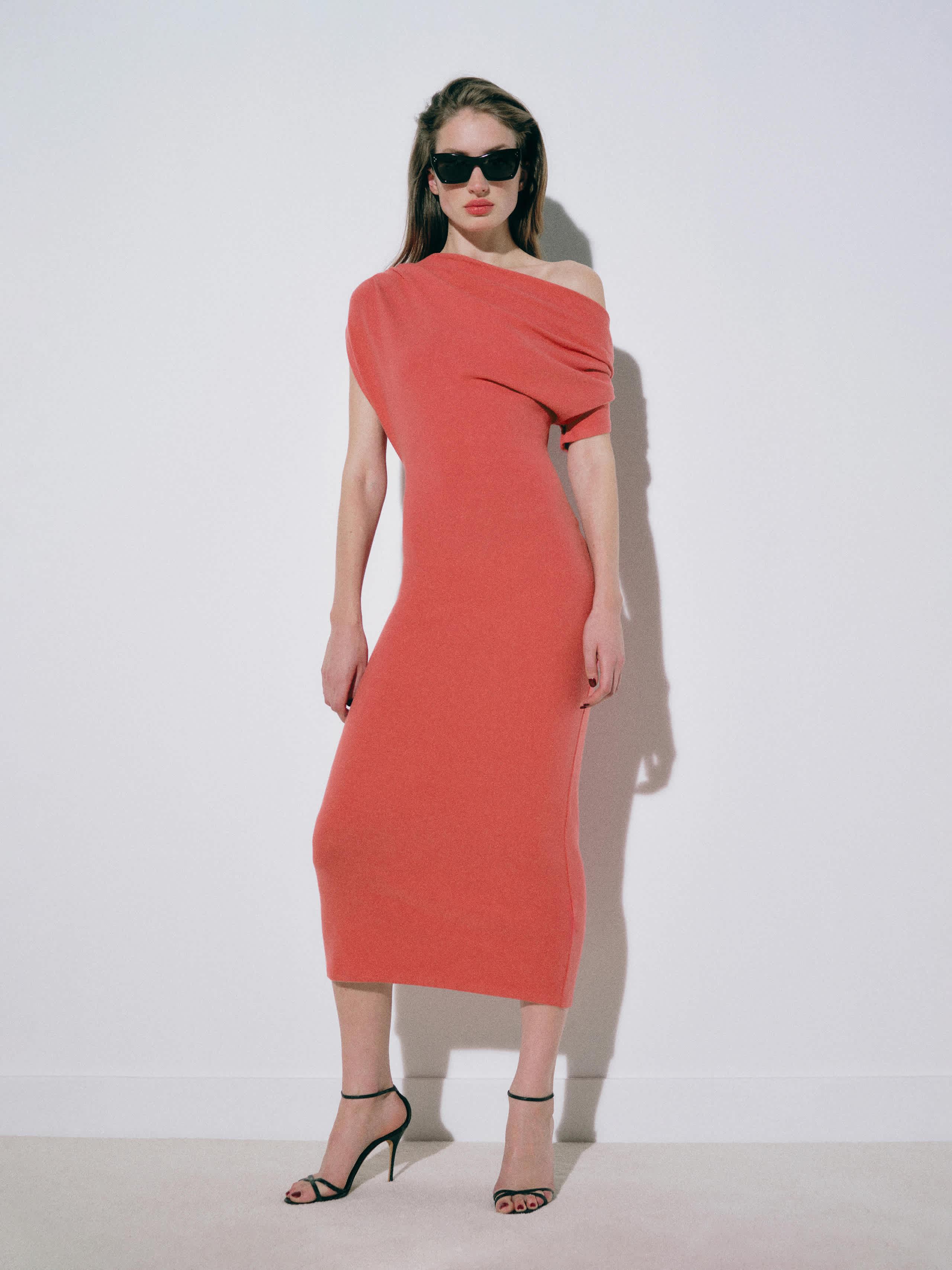short knit dress long sleeve Get On Down Long Sleeve Knit Mini Dress Off White main image 1