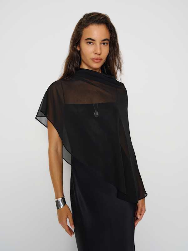 reformation black silk dress TA3 Long Sleeve Princess Dress - Black - 3X