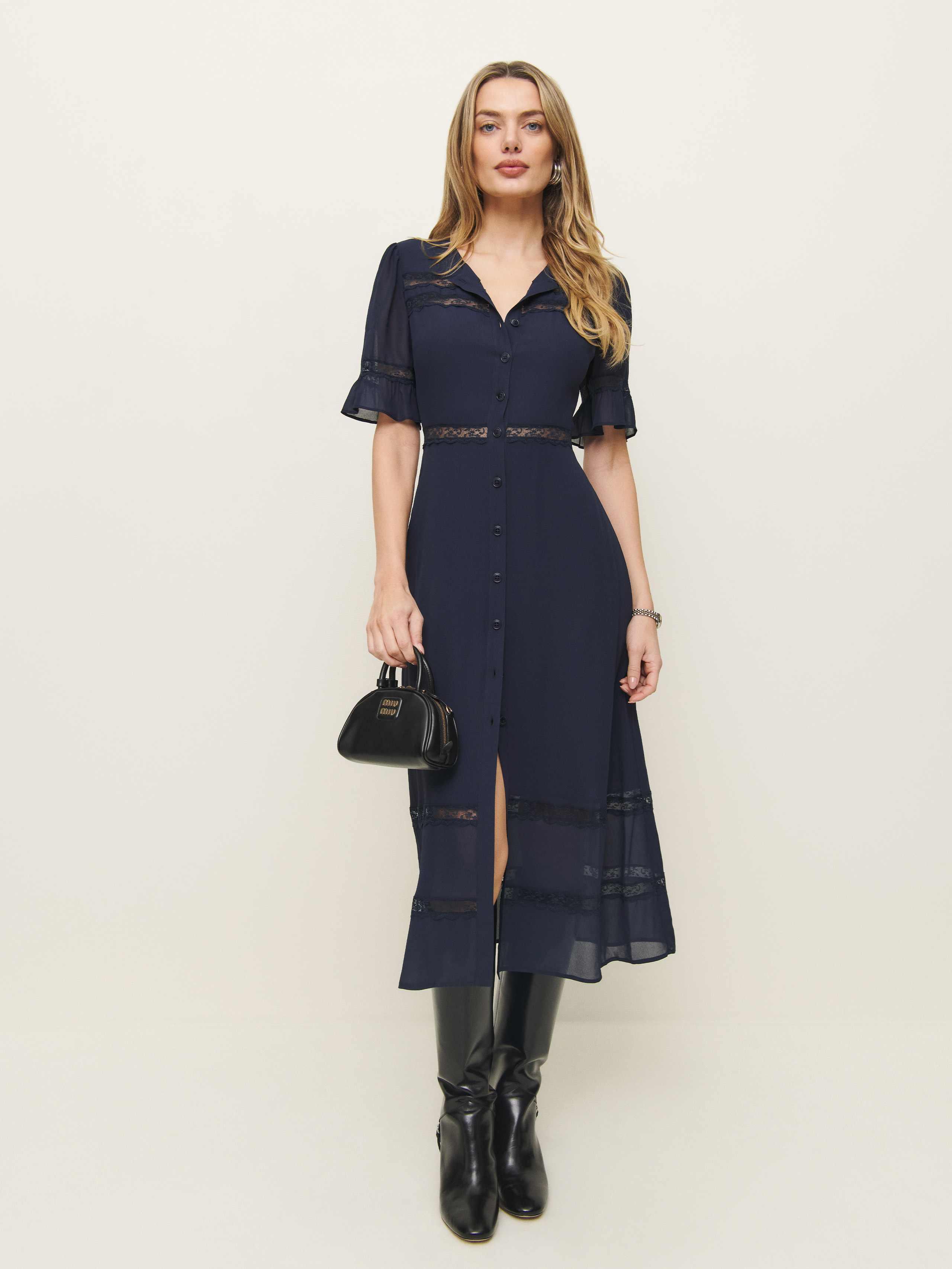 Reformation Woodson Dress Lace 0 in Blue | Lyst Reformation Woodson Dress Lace 0 in Blue | Lyst
