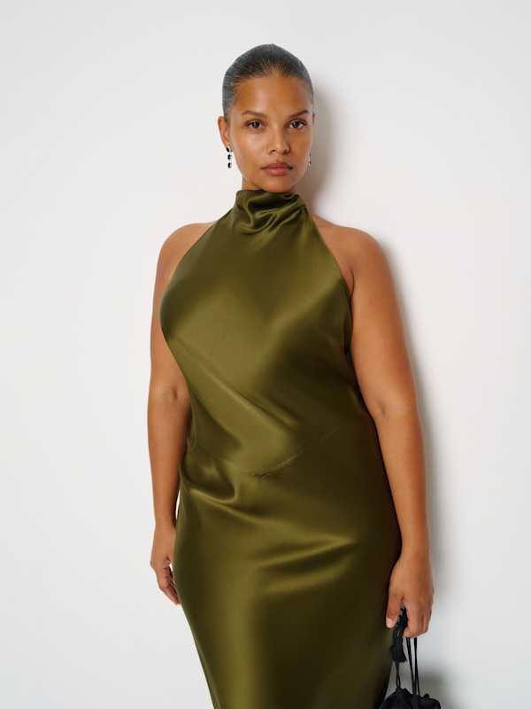 reformation bianca silk dress Reformation Petites Bianca Silk Dress | Black