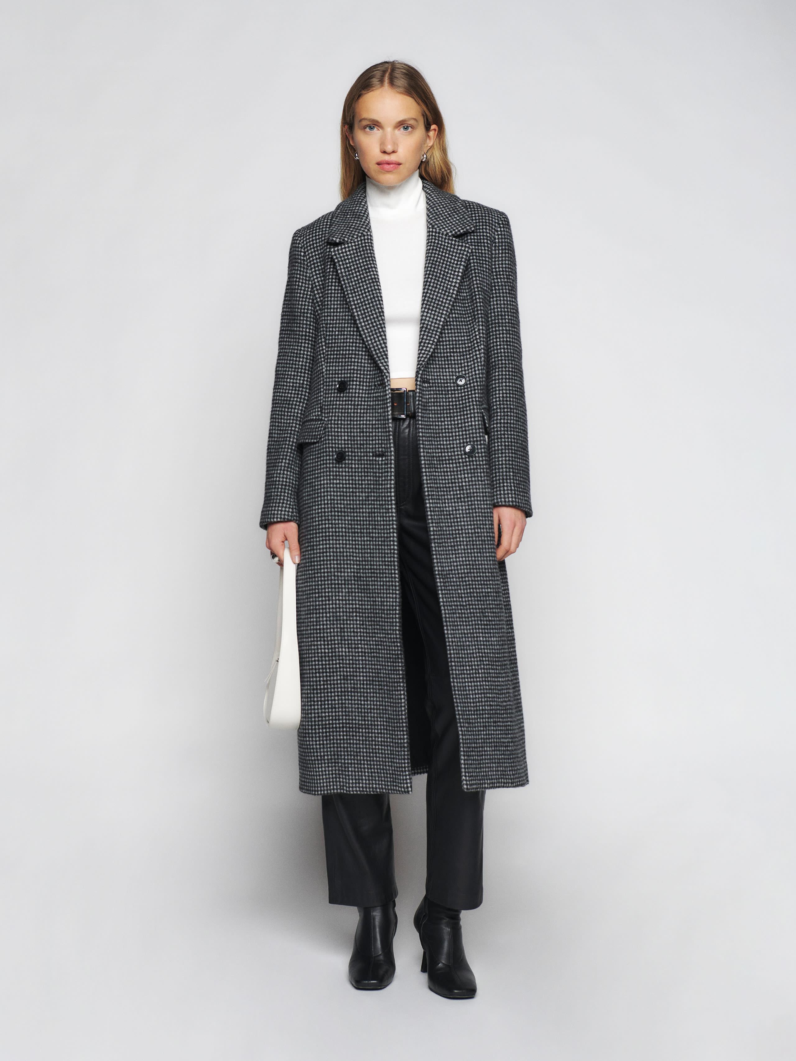 Reformation Baker Coat in Black Lyst