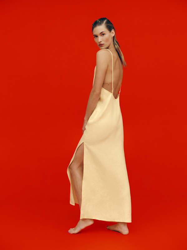Reformation Serena Linen Dress in Red | Lyst UK