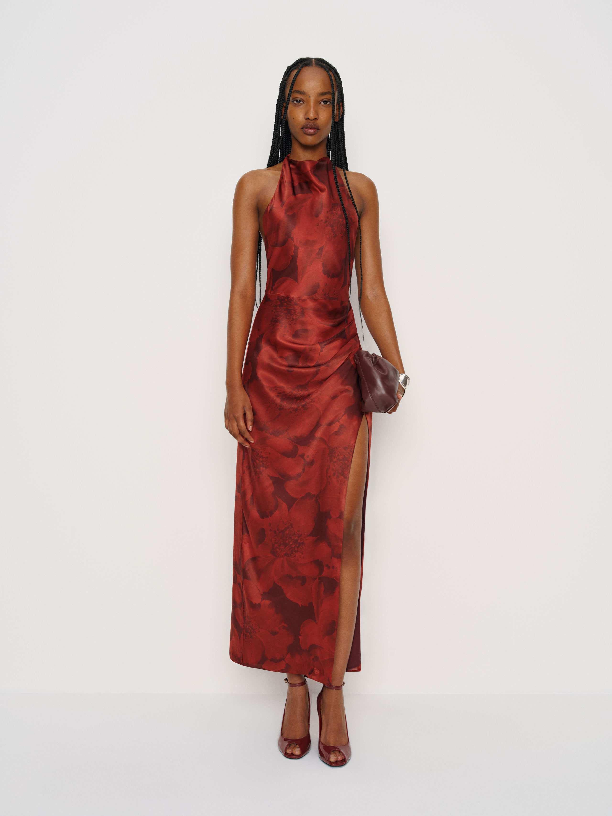reformation red silk dress Reformation Silk Long Dress - Red Dresses, Clothing - WRFMN371374