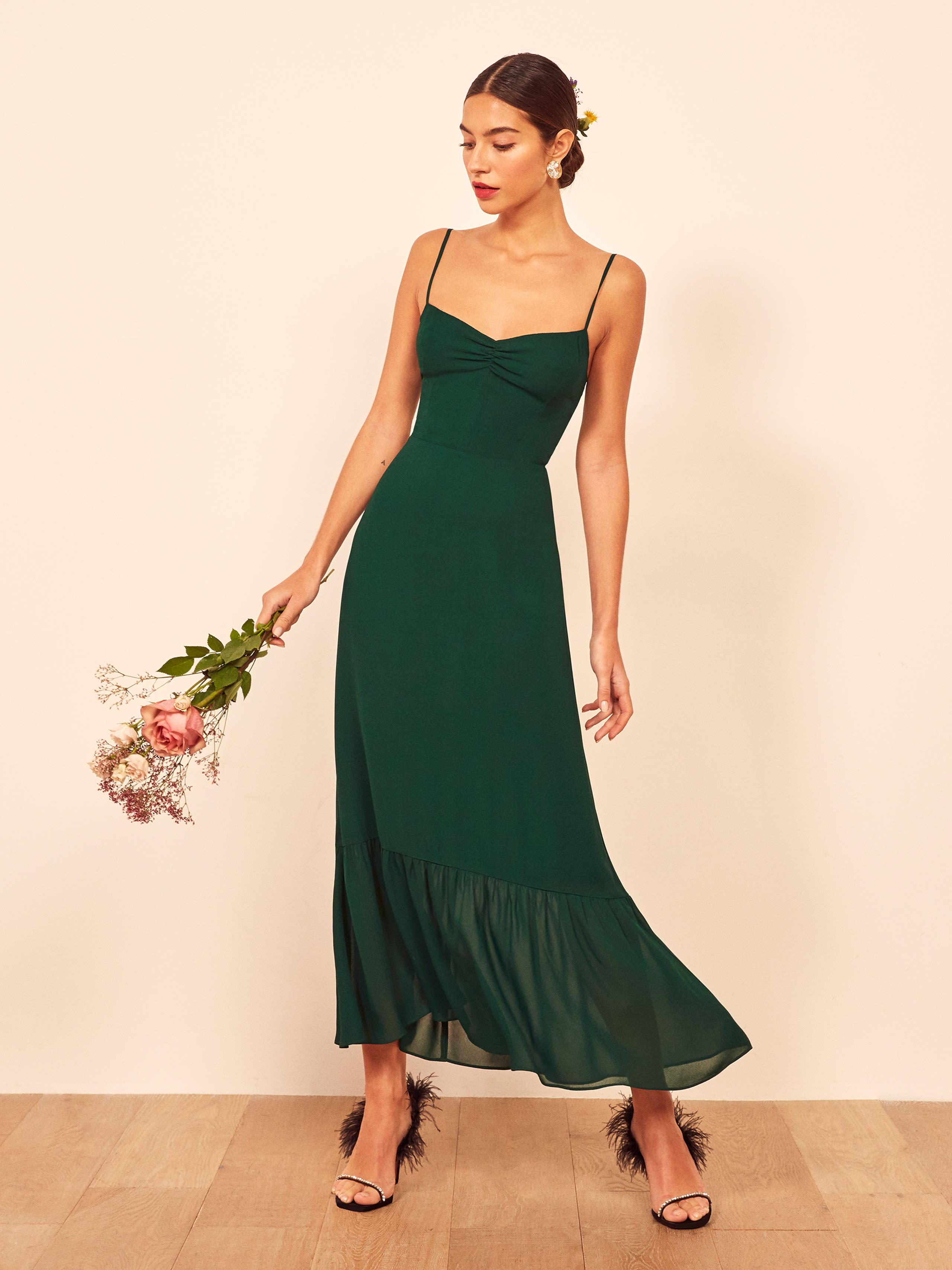 Reformation Emersyn Dress in Green