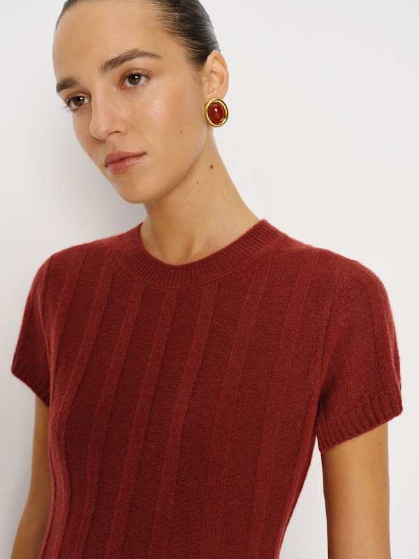 Reformation Sadie Cashmere Mini Dress in Red