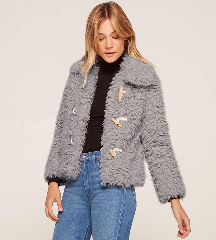 reformation teddy coat