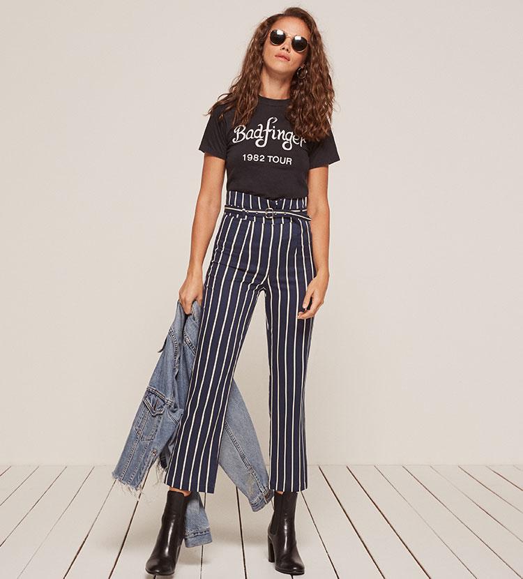 reformation striped pants