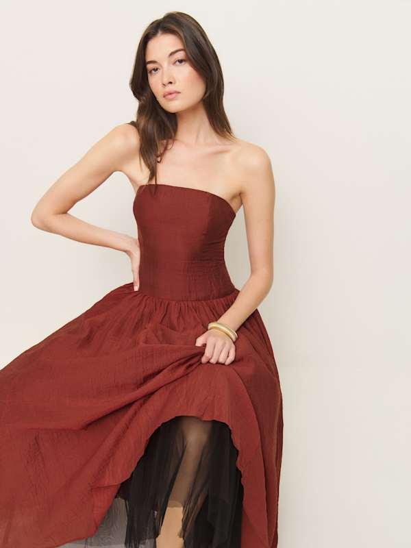 macy's night out dresses Macy Lace Up Slim Glitter Satin Formal Dress