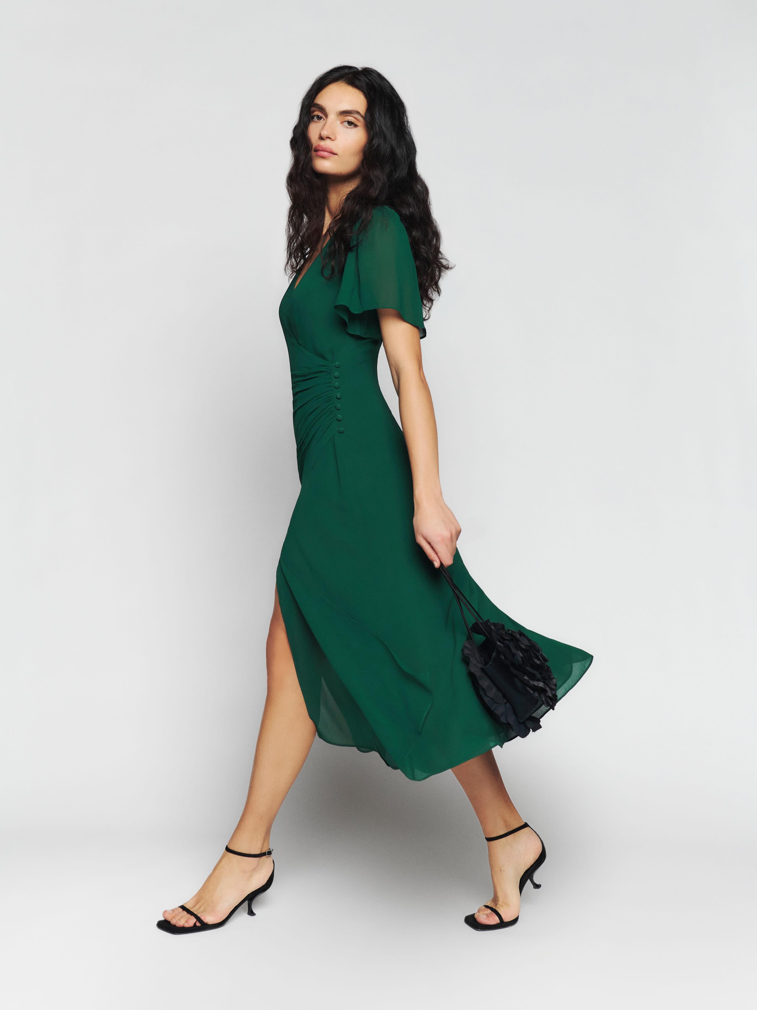 Reformation Breanna Dress in Green | Lyst