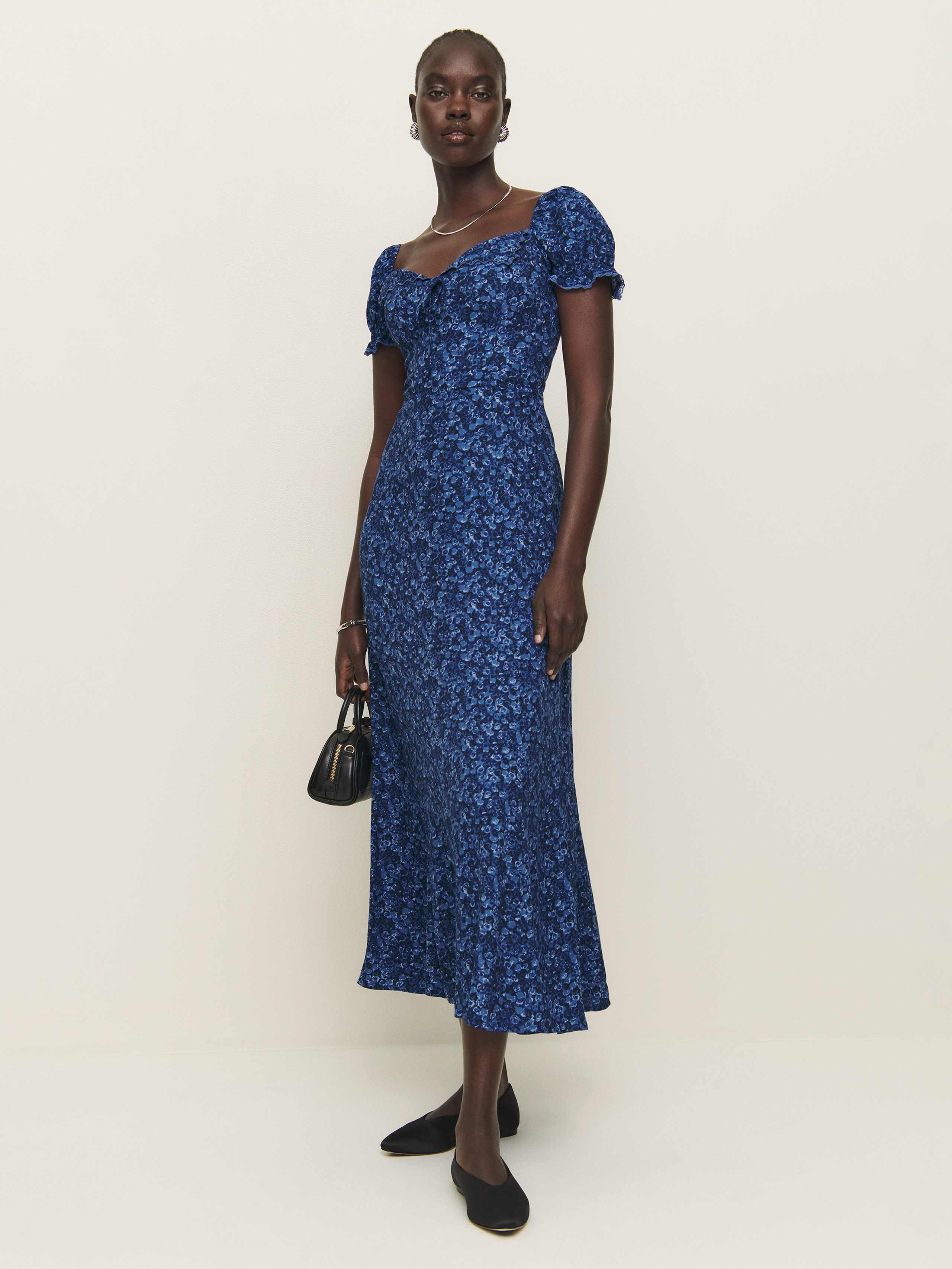 Reformation Shyla Dress Rose 4 in Blue | Lyst