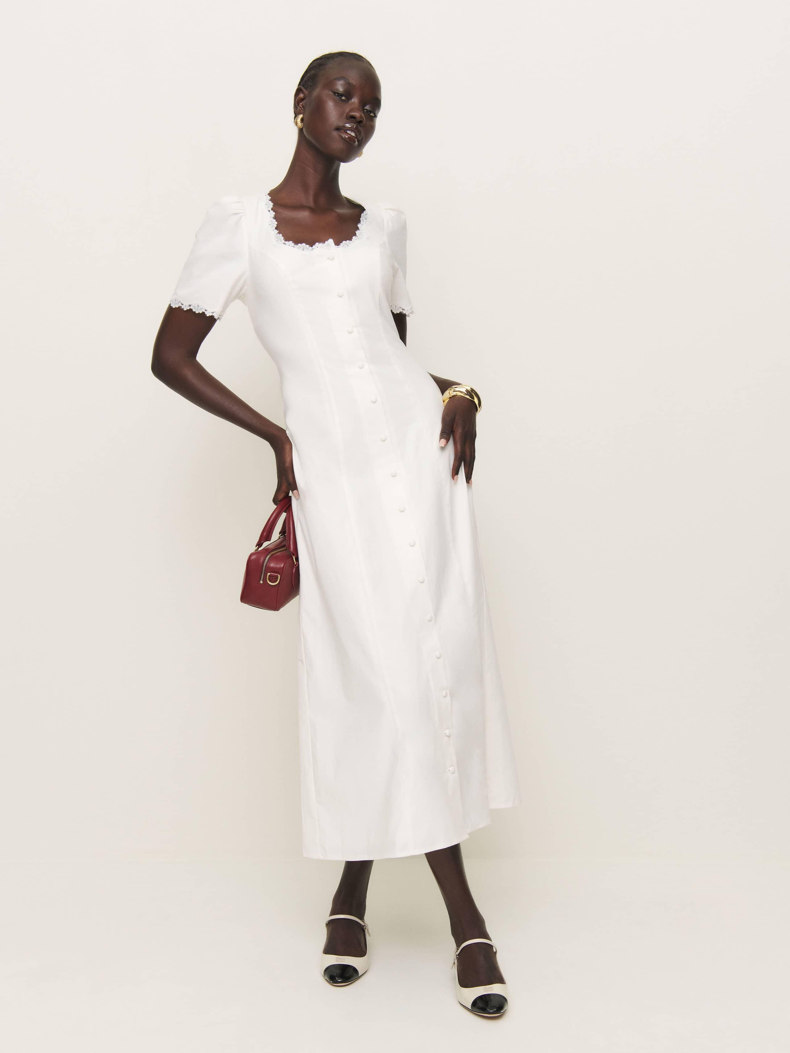 Reformation Alida Dress 0 in Natural | Lyst