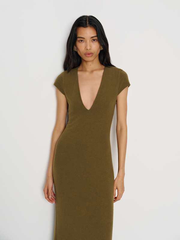 Reformation Eloise Knit Dress in Green | Lyst