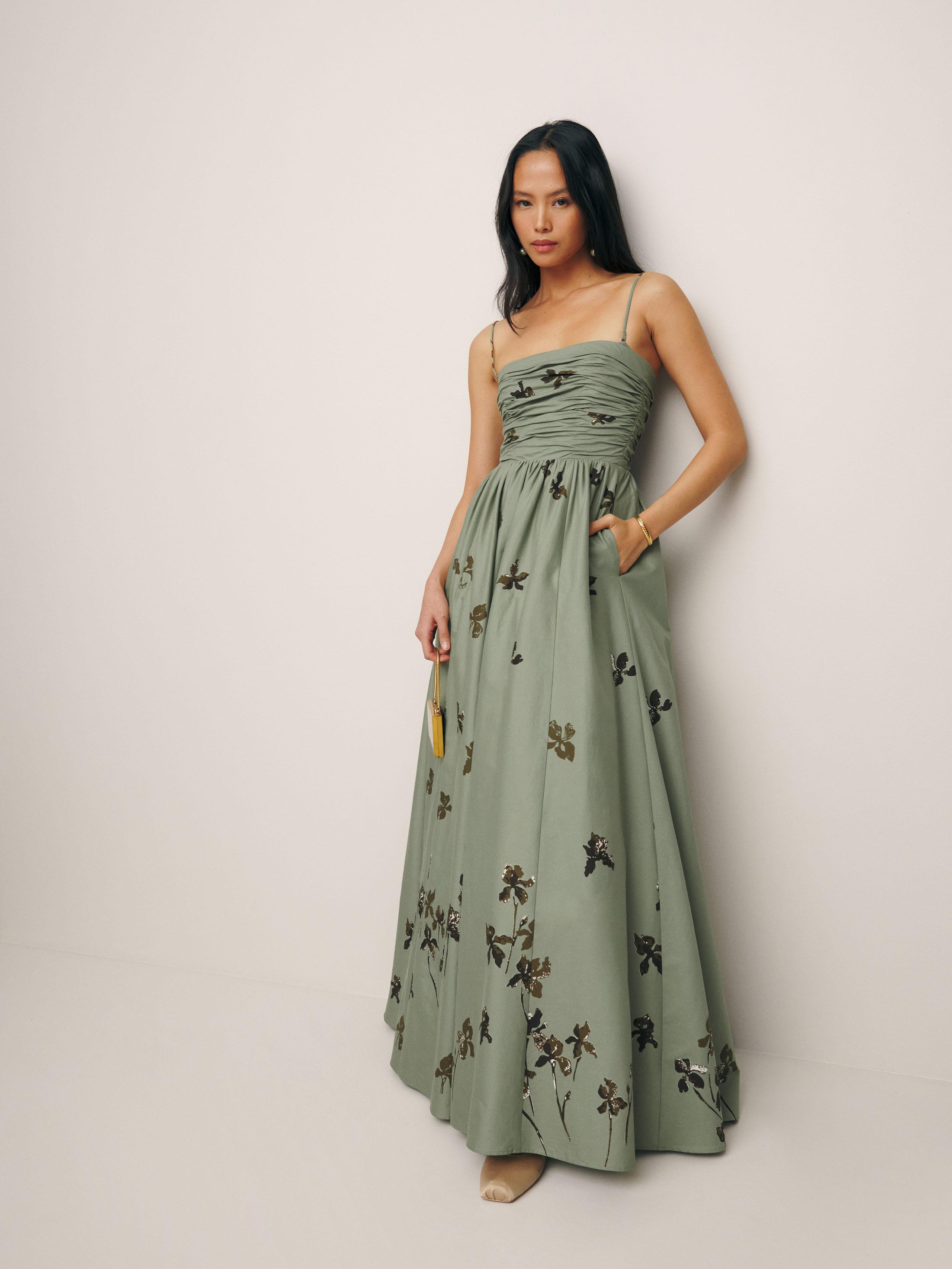 Reformation Kastoria Dress in Green | Lyst
