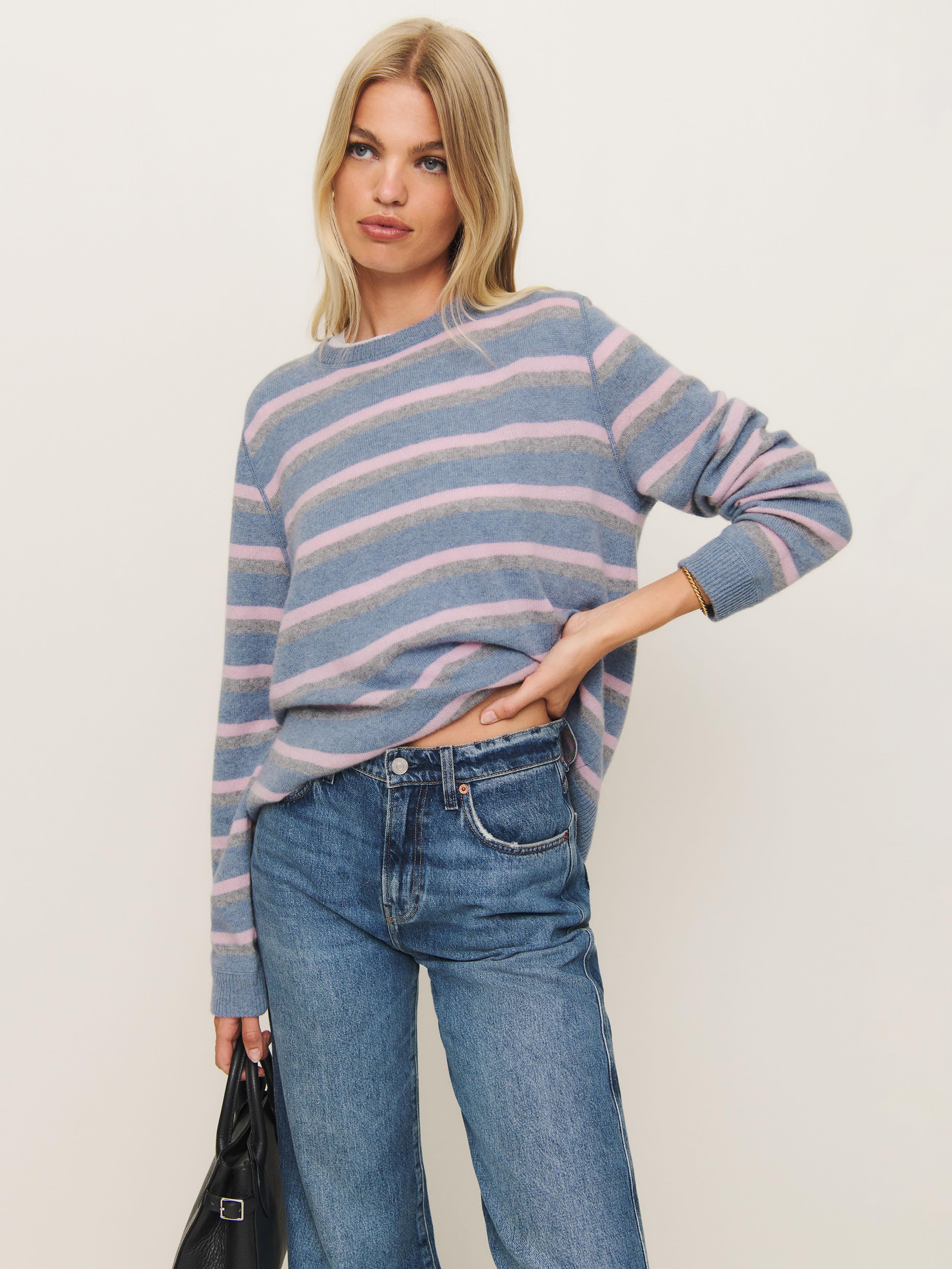 Reformation Cashmere Boyfriend Sweater in Blue Lyst