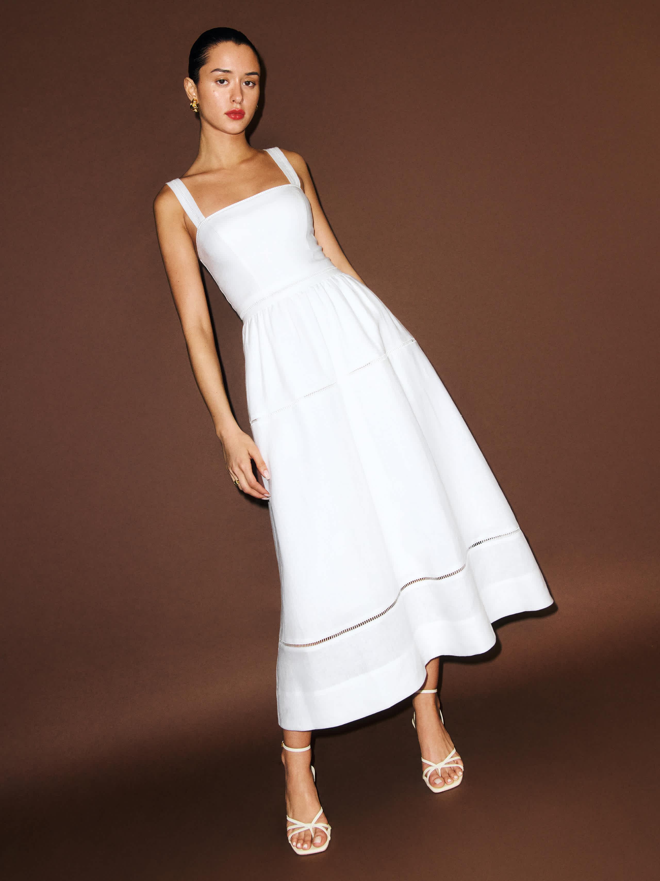 Reformation Everett Linen Dress 0 in Brown | Lyst