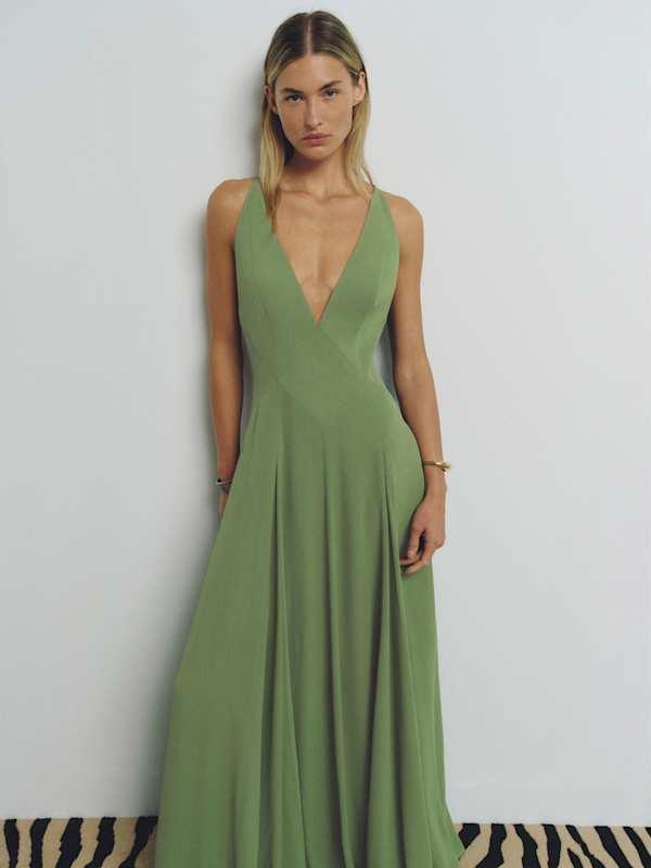 reformation olive green dress Reformation Laurelei Dress, Discontinued , Olive