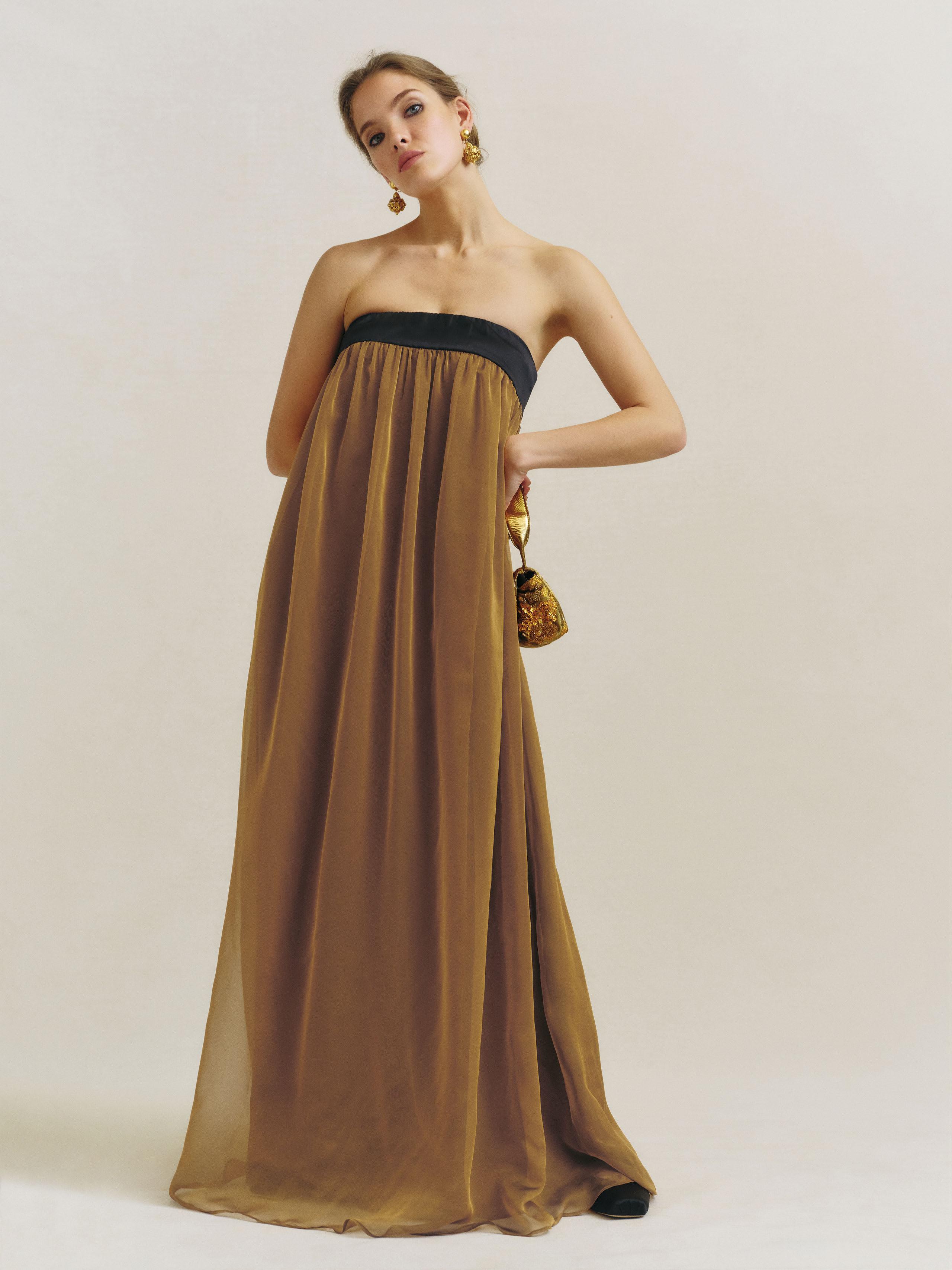 long yellow maxi dress Yellow Maxi Dress with Cut Outs main image 0