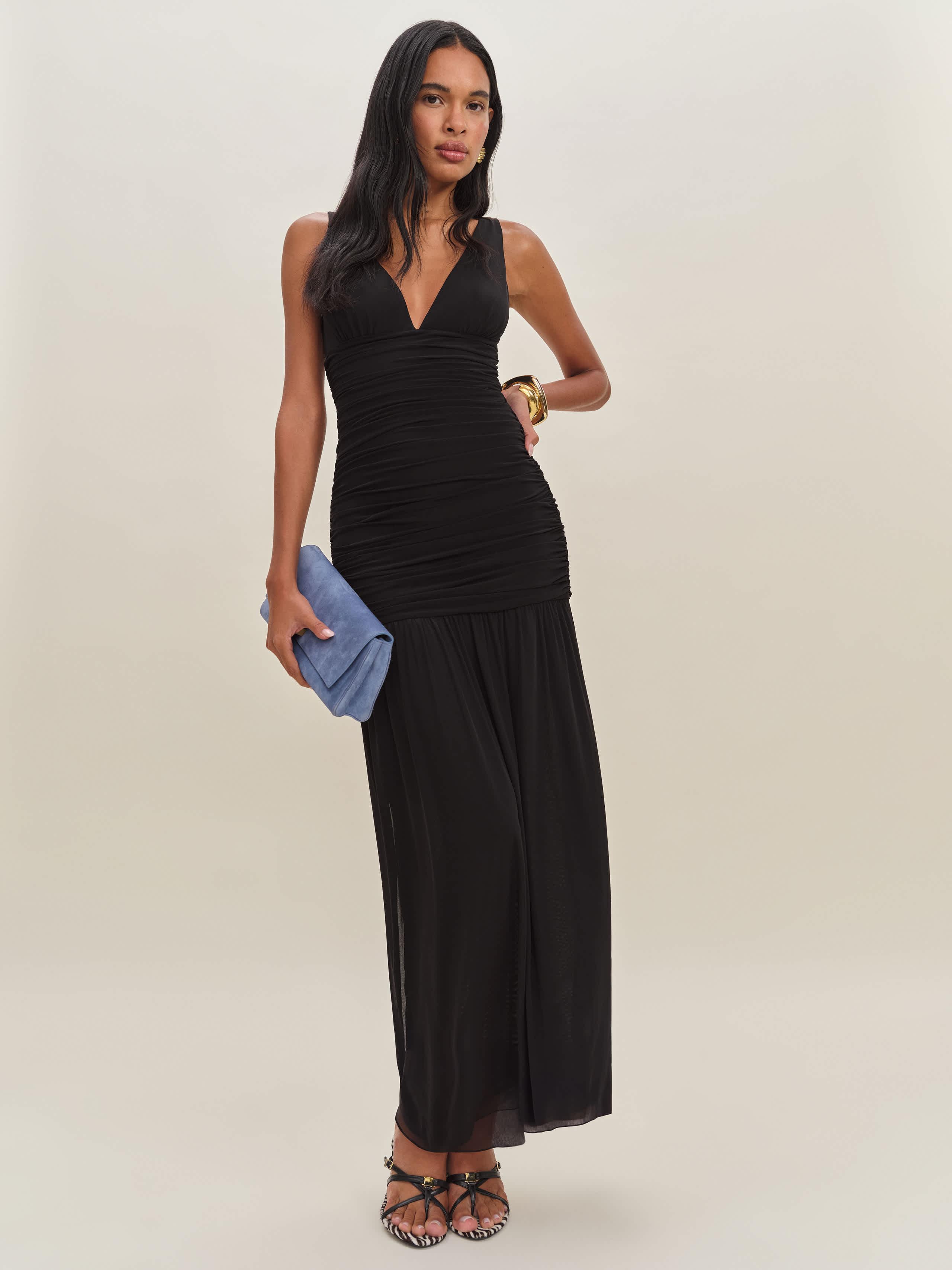 one shoulder black evening dress Dressing Up Black One Shoulder Maxi Dress With Open Back Detail – Club L  London main image 1