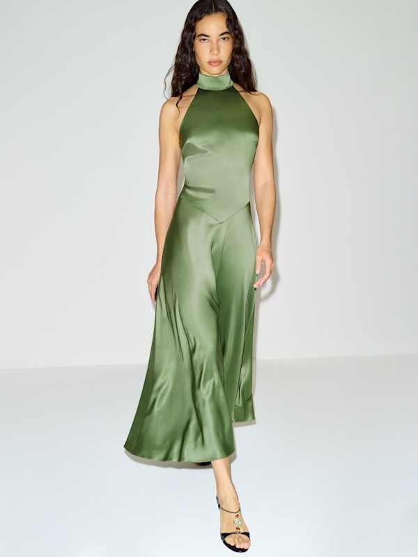 sage green and champagne bridesmaid dresses Plus Size Sage Green One-Shoulder Mermaid Bridesmaid Dress COCOMELODY CB0798, Veiled Rose main image 1