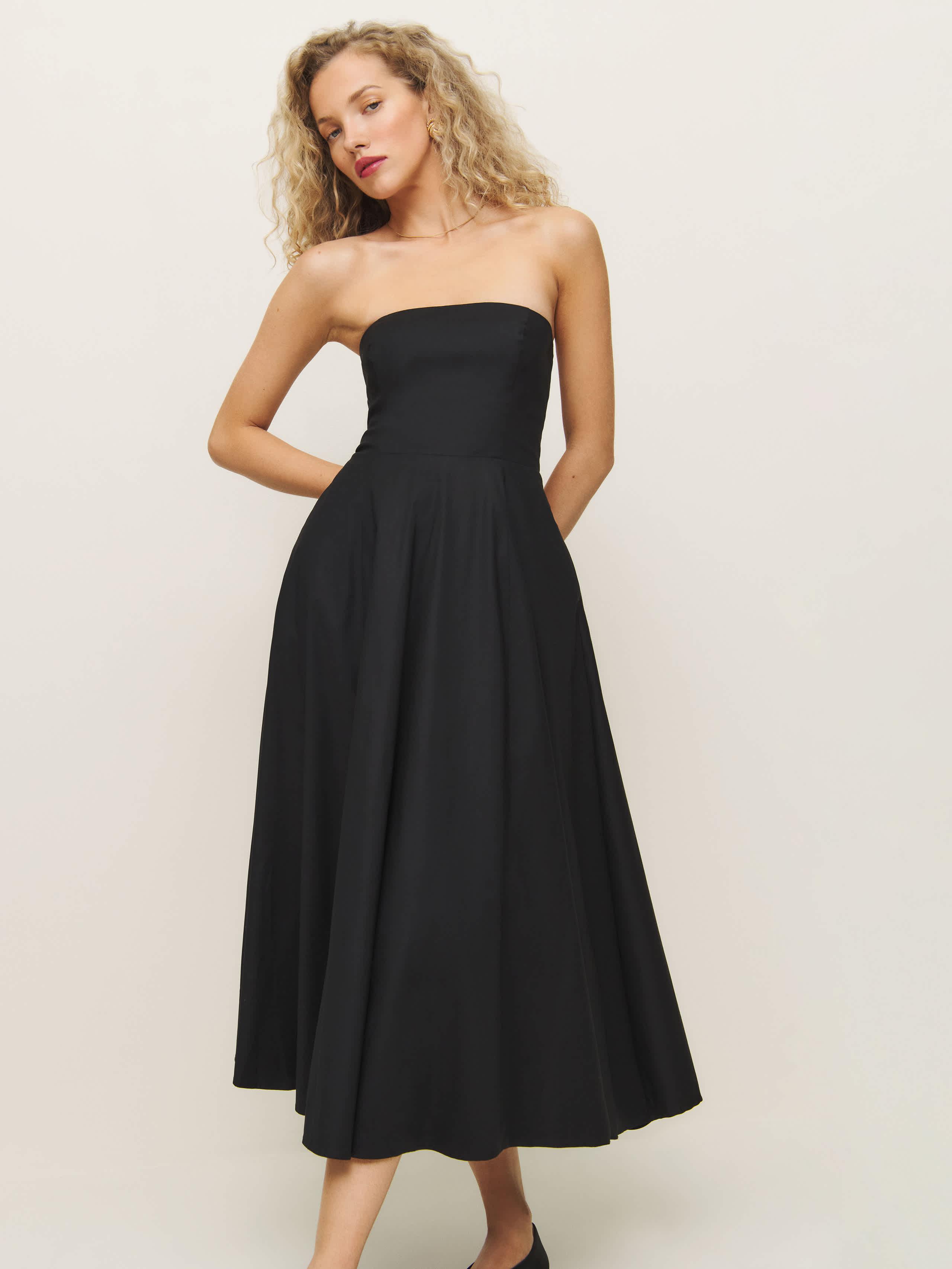 reformation black dresses Astoria Dress in Flower
