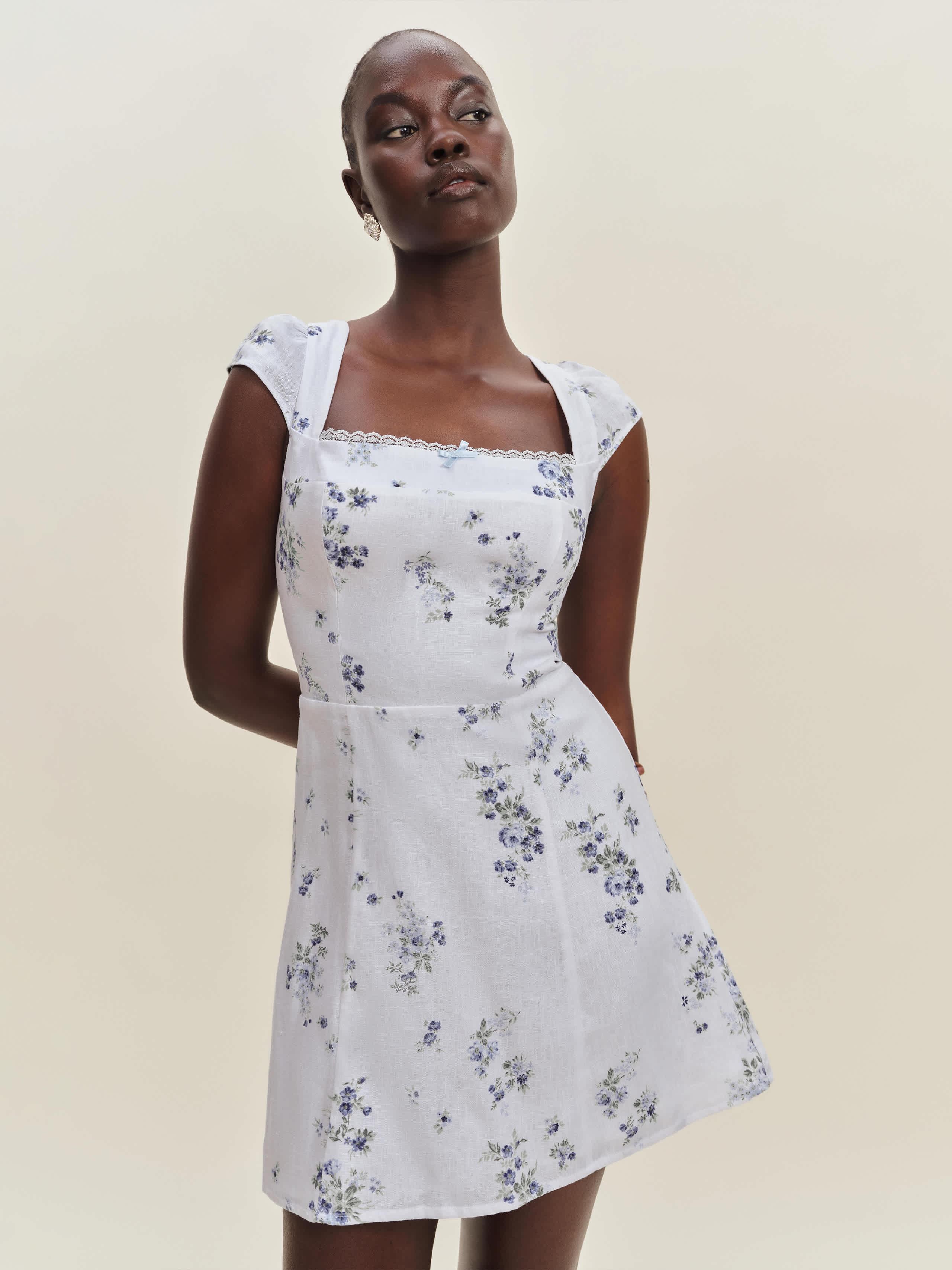 reformation lovella linen dress Reformation Lovella Linen Dress Black Size 2