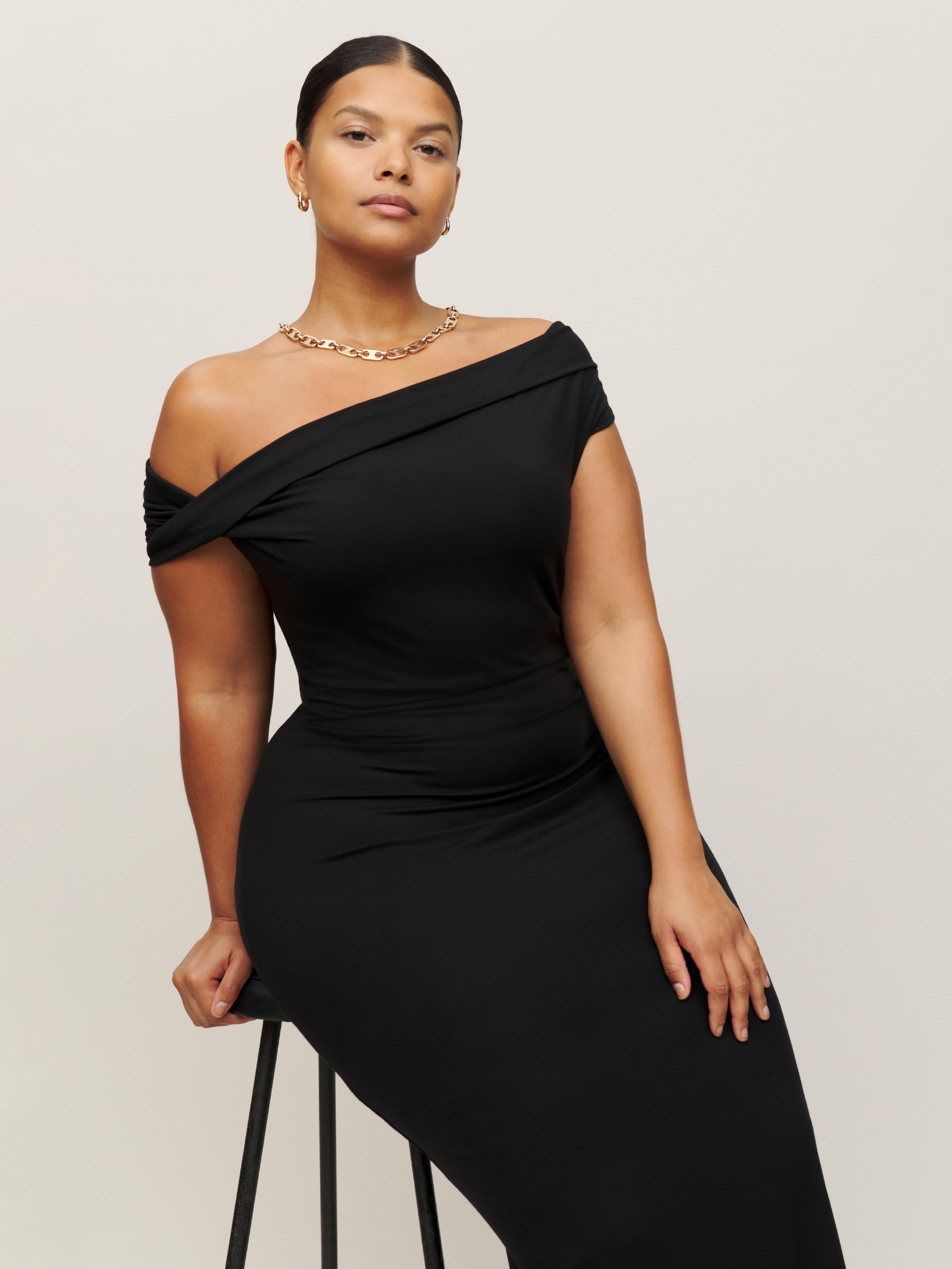 Reformation Jamen Knit Dress Es in Black Lyst