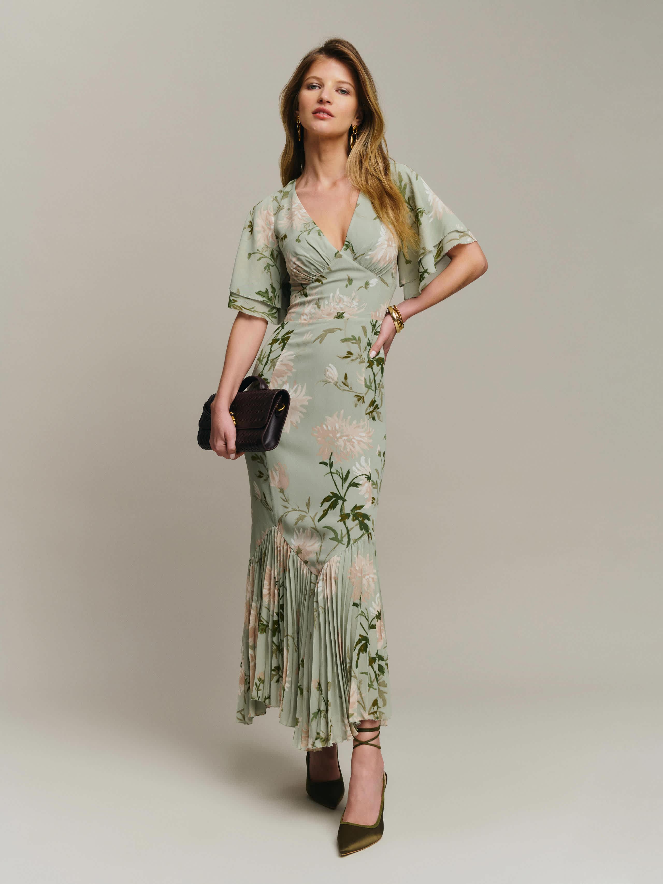 Reformation Salvia Dress 0 in Green | Lyst