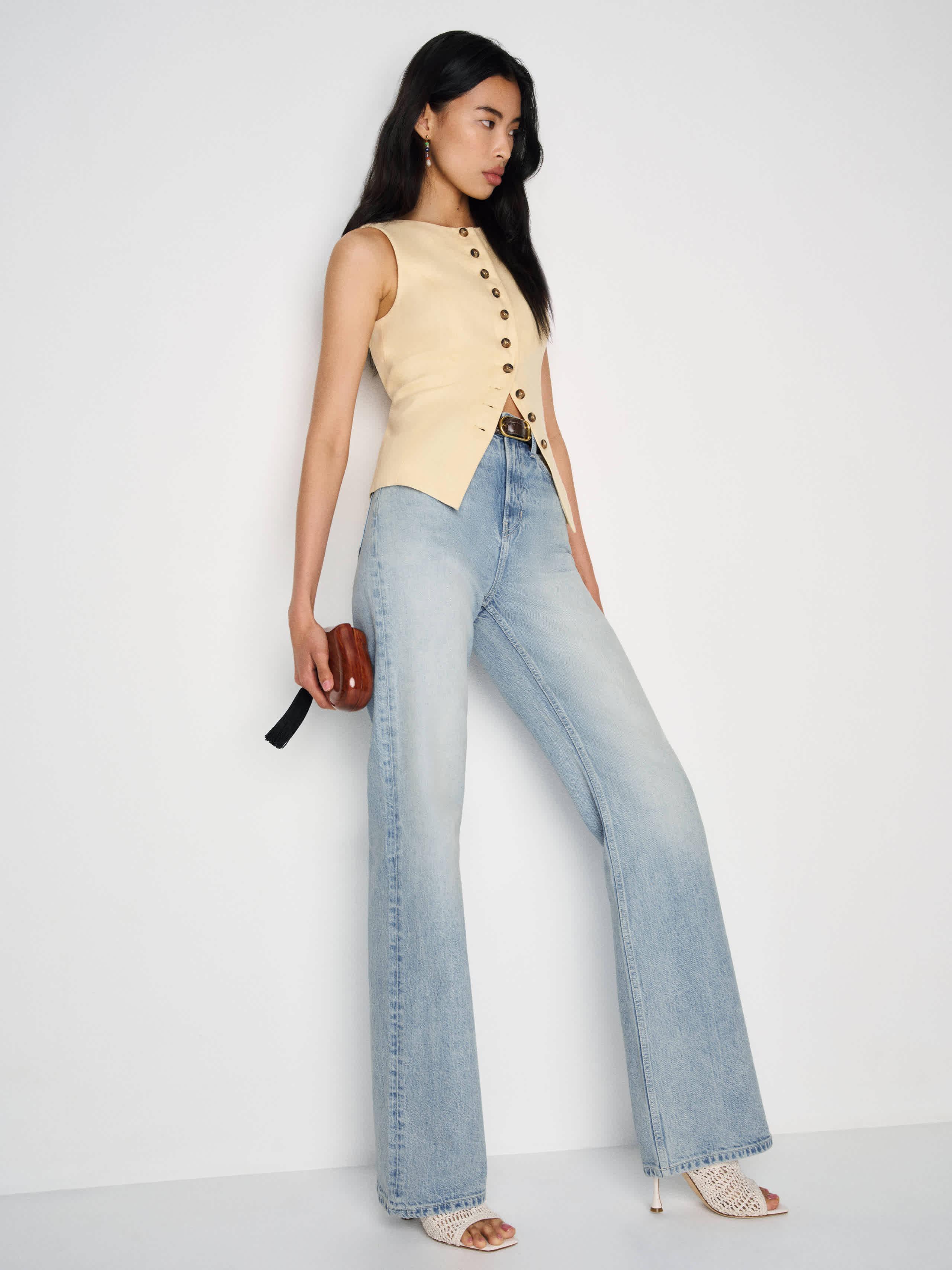 Reformation Wilder Stretch High Rise Wide Leg Jeans in Blue Lyst UK