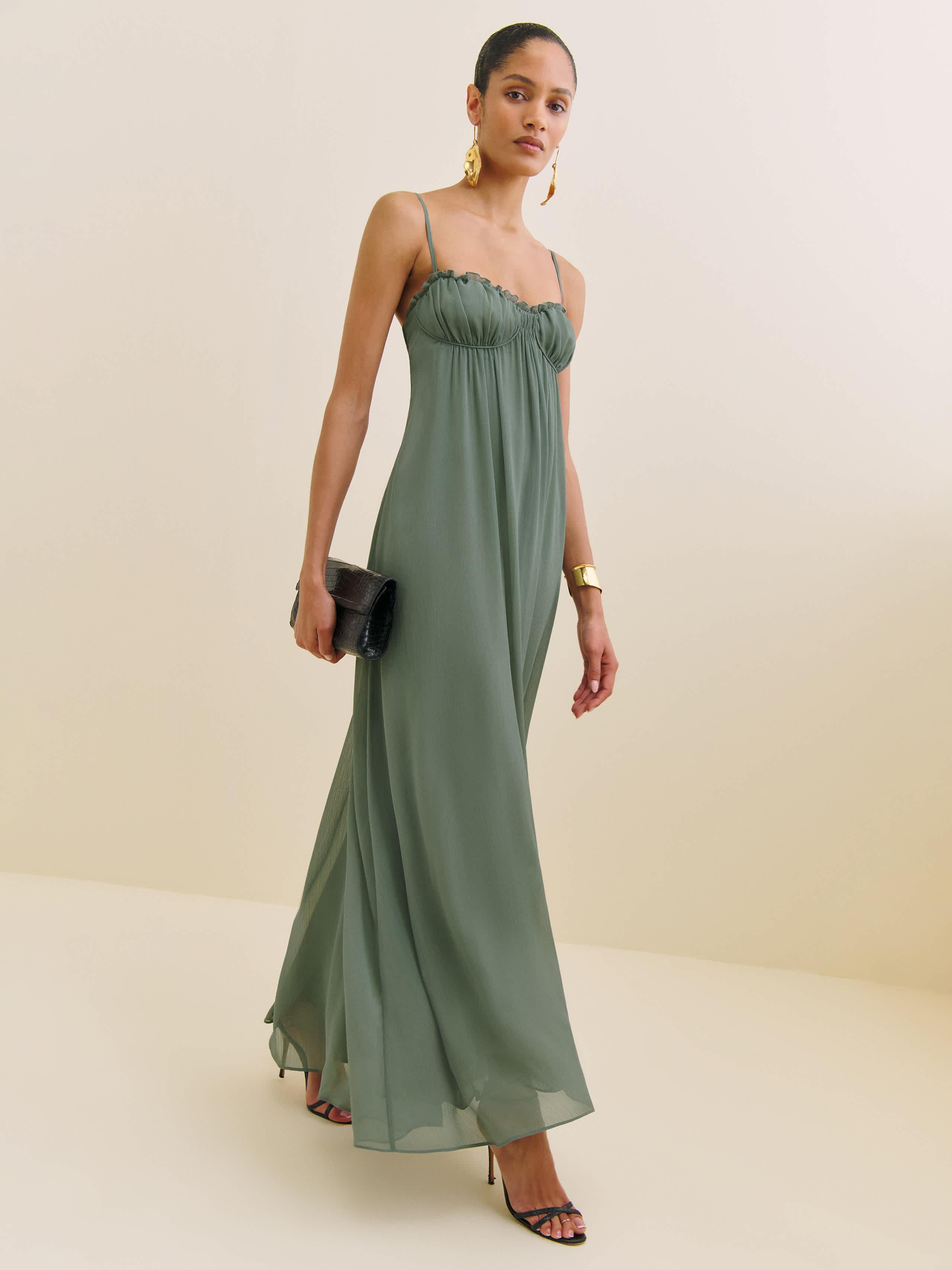 Reformation Cebba Dress 4 in Green | Lyst