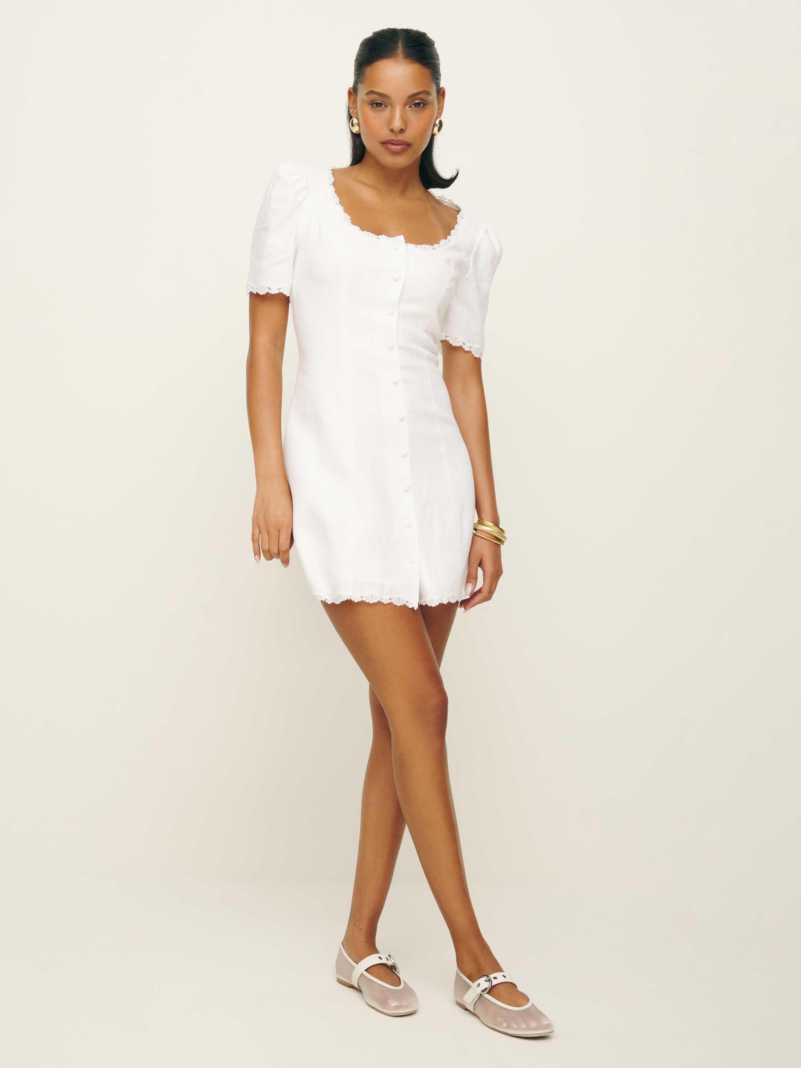 Reformation Anabella Linen Dress 6 in Natural | Lyst Reformation Anabella Linen Dress 6 in Natural | Lyst