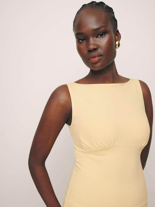 Reformation Mayve Knit Dress in Natural | Lyst