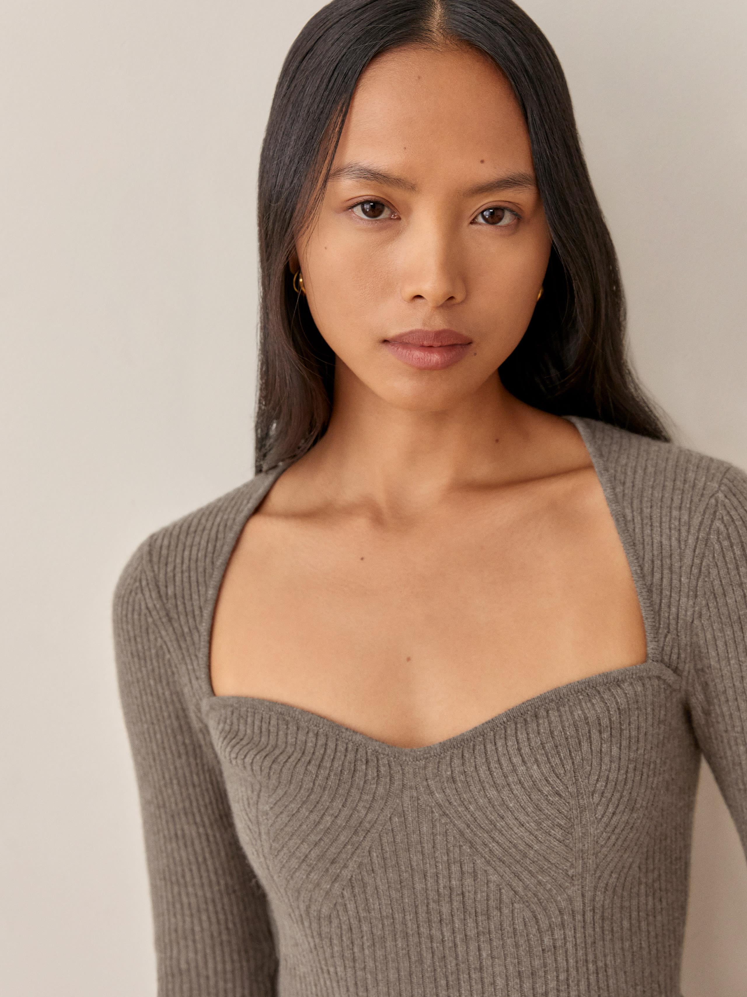 Reformation Glenna Cashmere Sweater in Brown | Lyst Canada
