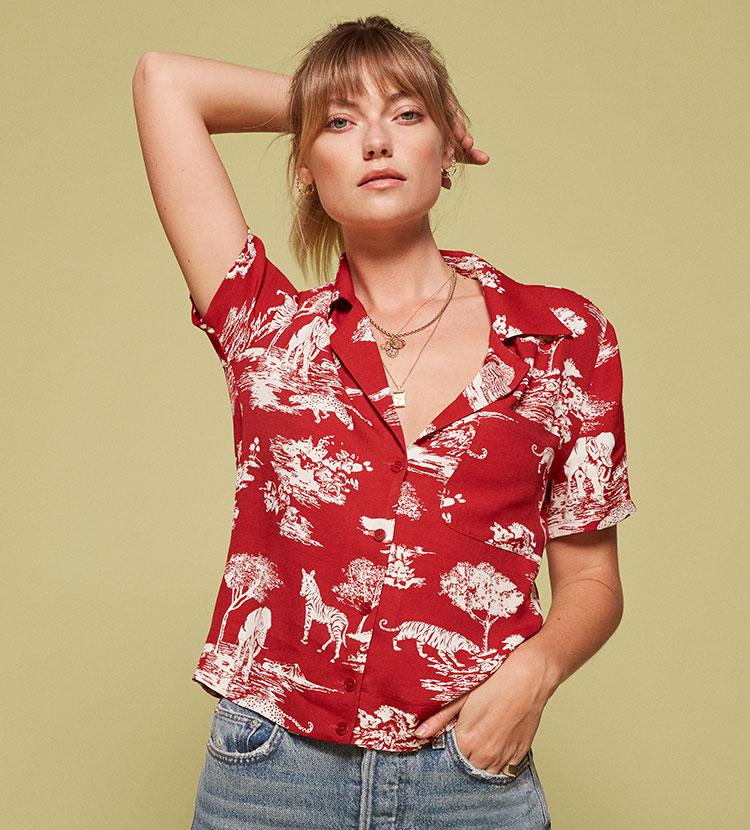 Reformation Cuba Top in Red | Lyst