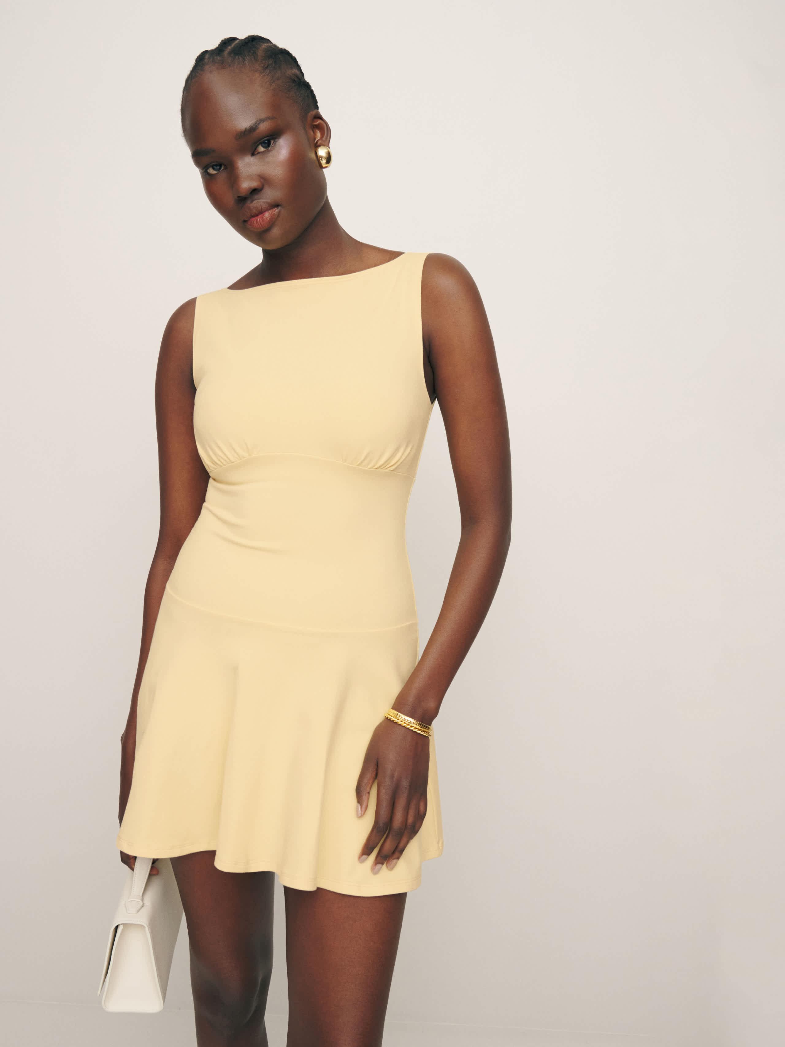 Reformation Mayve Knit Dress in Natural | Lyst