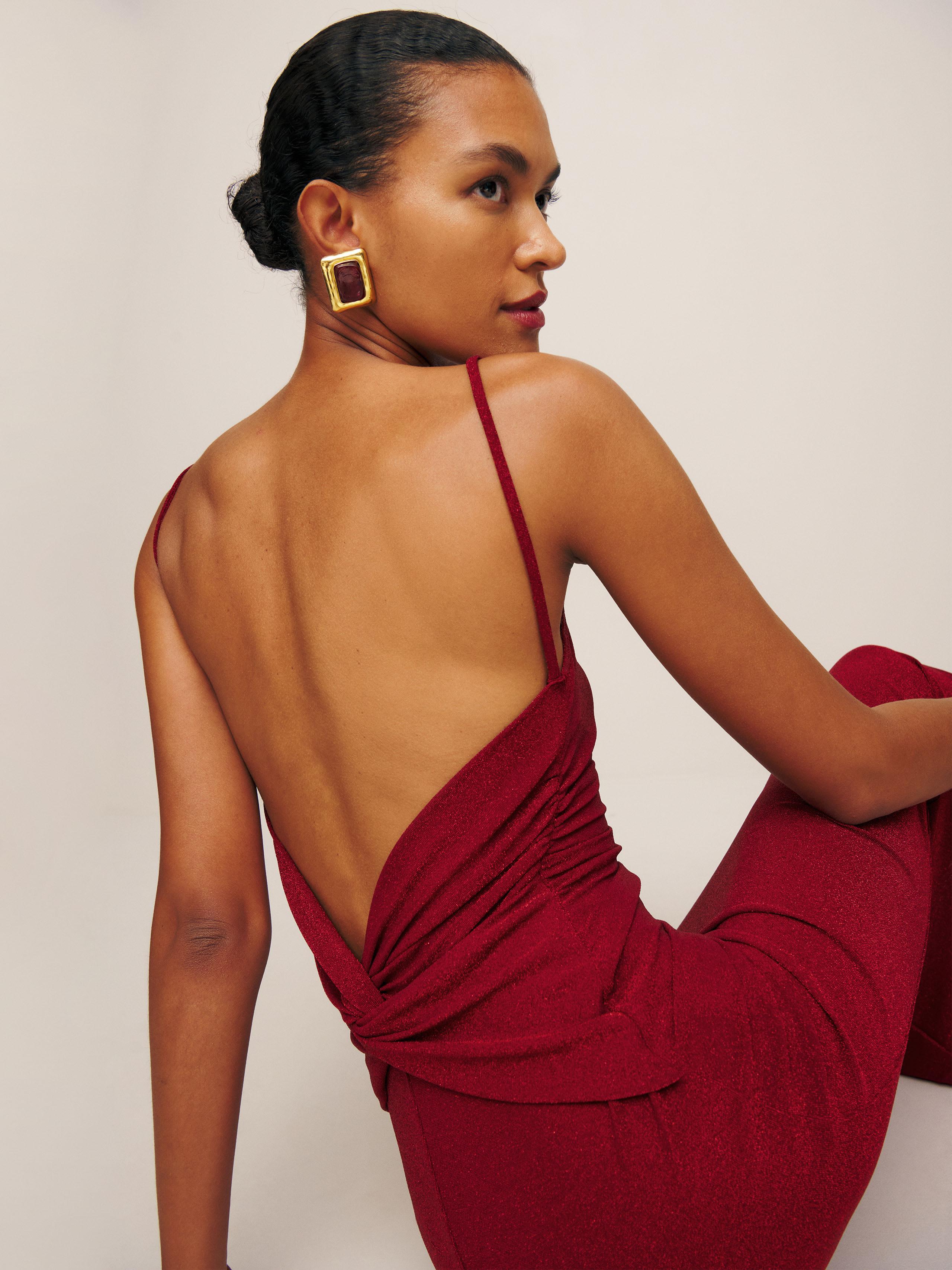 Reformation Breslin Knit Dress in Red | Lyst