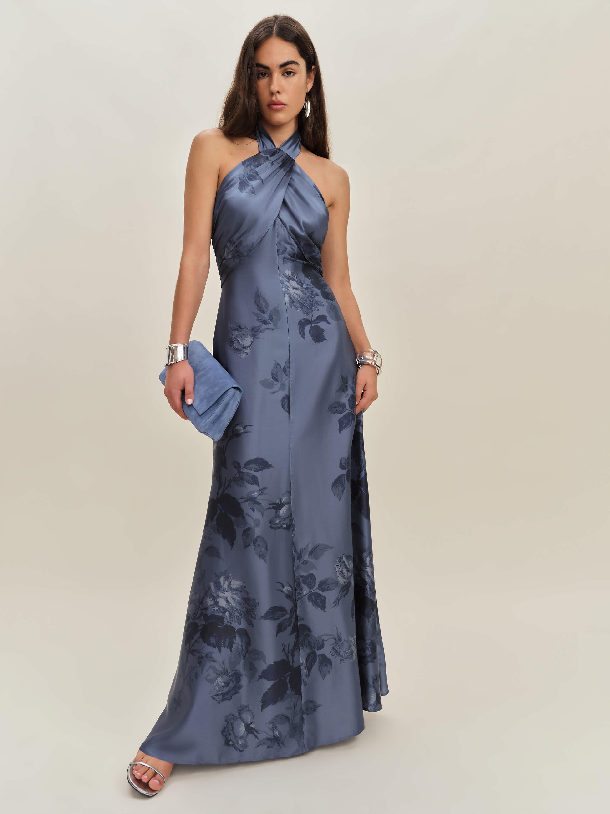 silver dress long SESSRYMNIR Sparkly V-Neck Prom Dress for Women Long Formal Wedding Guest  Dresses Side-Split Evening Gowns Lurex Fabric Cocktail Party Dress Gray  Small at Amazon Women's Clothing store main image 0